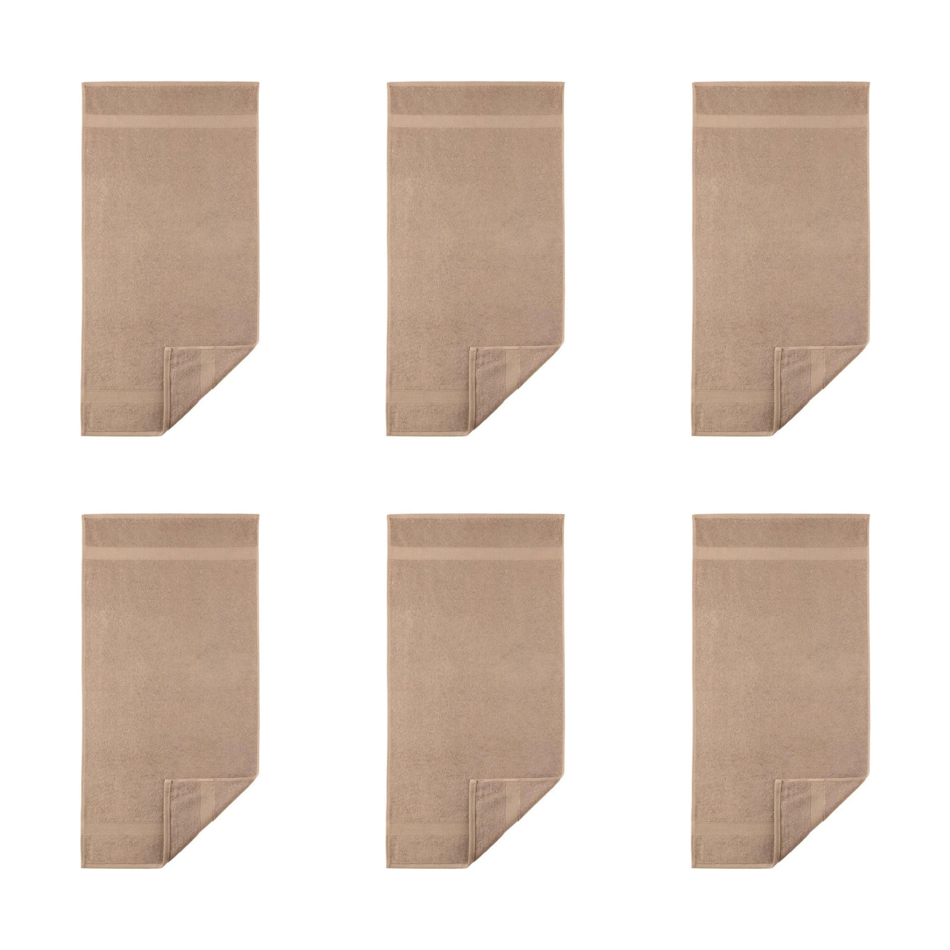 Egeria Håndklæder Diamant Håndklæde - 6 stk. i Taupe, 1