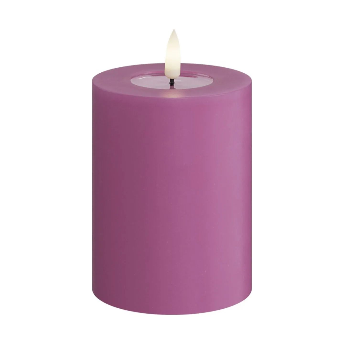 Deluxe Homeart LED-lys Real Flame LED Bloklys i Magenta , 10 cm, 1