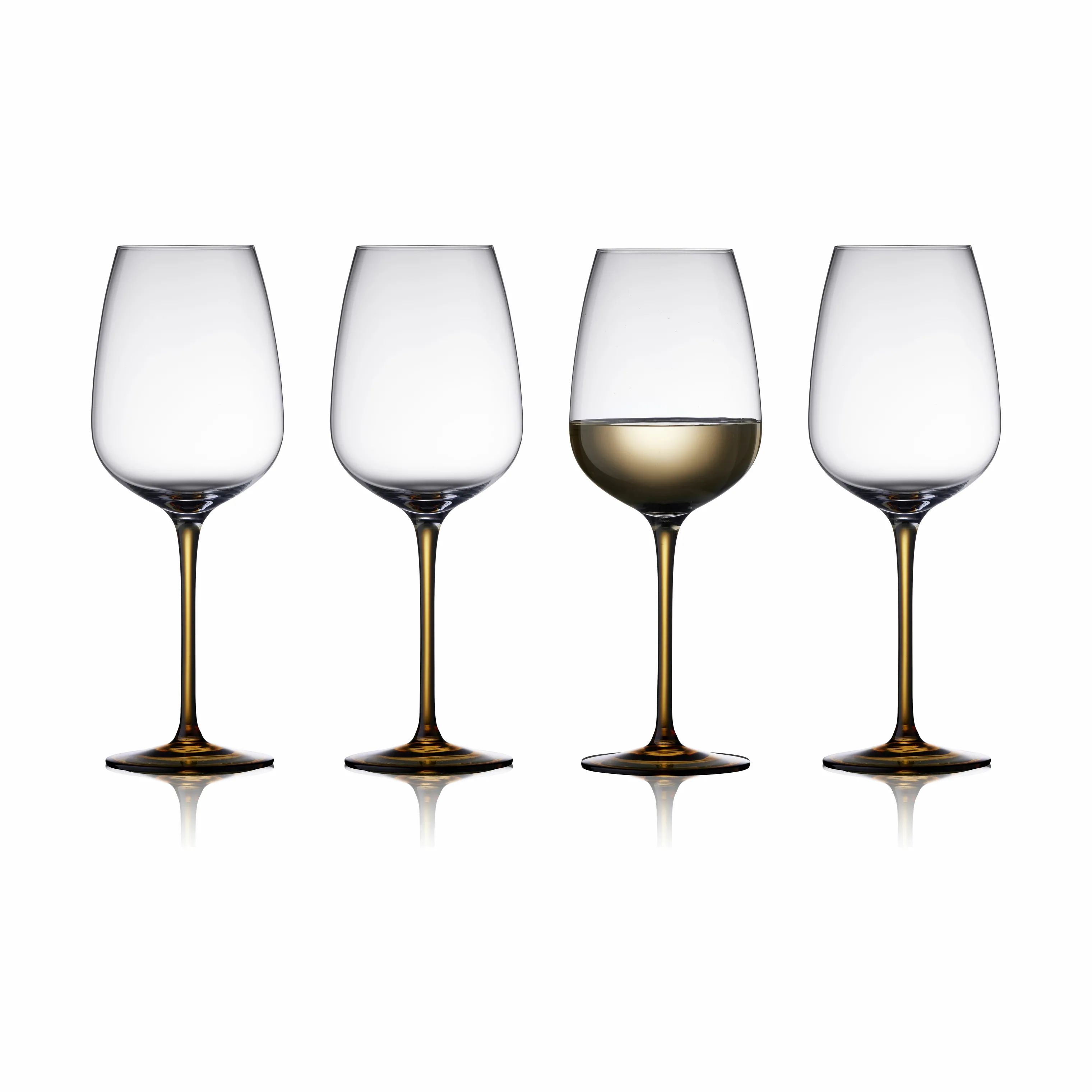 Lyngby Glas Hvidvinsglas Vienna Vinglas - 4 stk. i Amber, 1