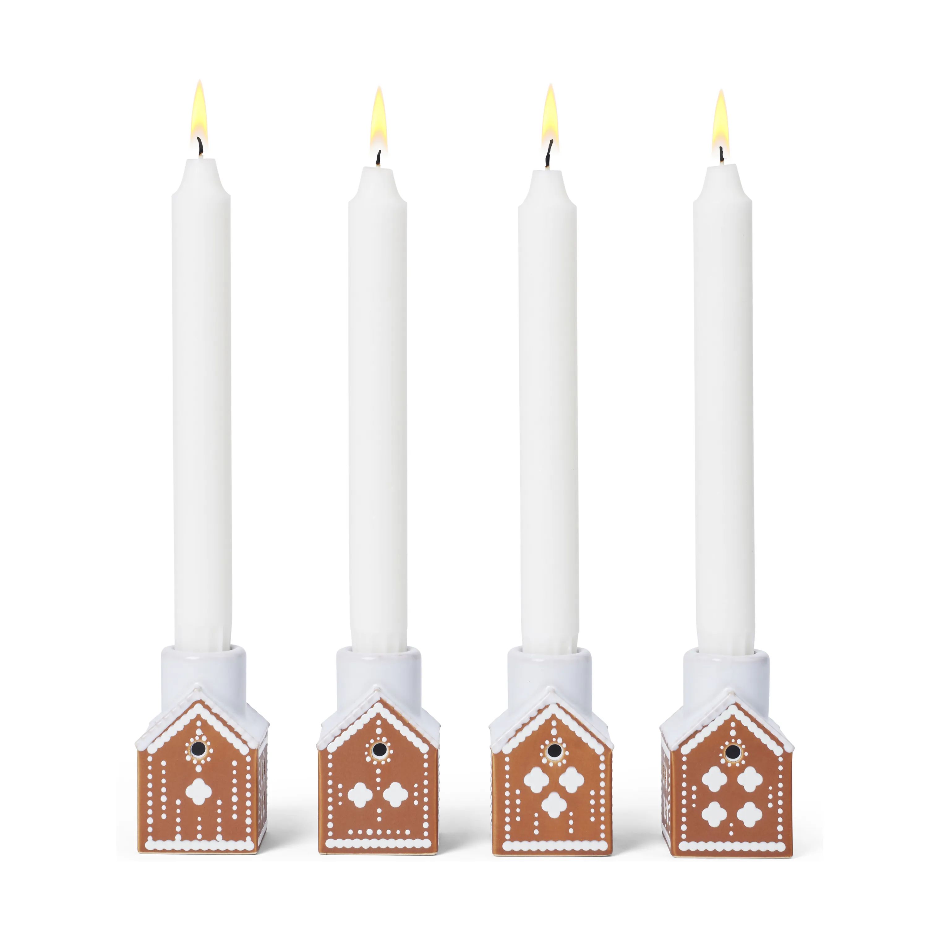 Kähler Jule- og adventsstager Gingerbread Adventsstage - 4 stk. i Brun, 8