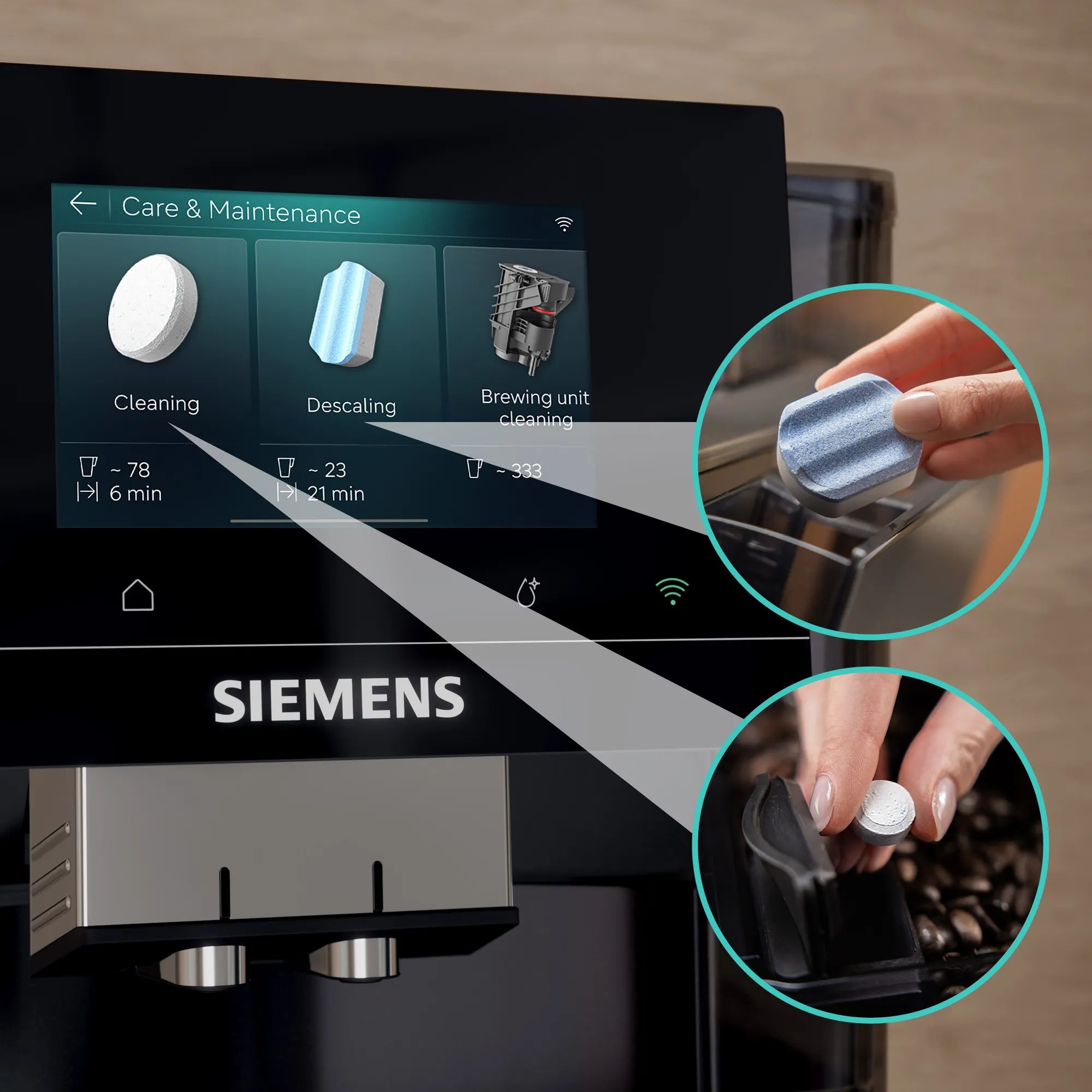 Siemens Espressomaskiner EQ700 iAroma Espressomaskine TQ725E03 i Grå, 2