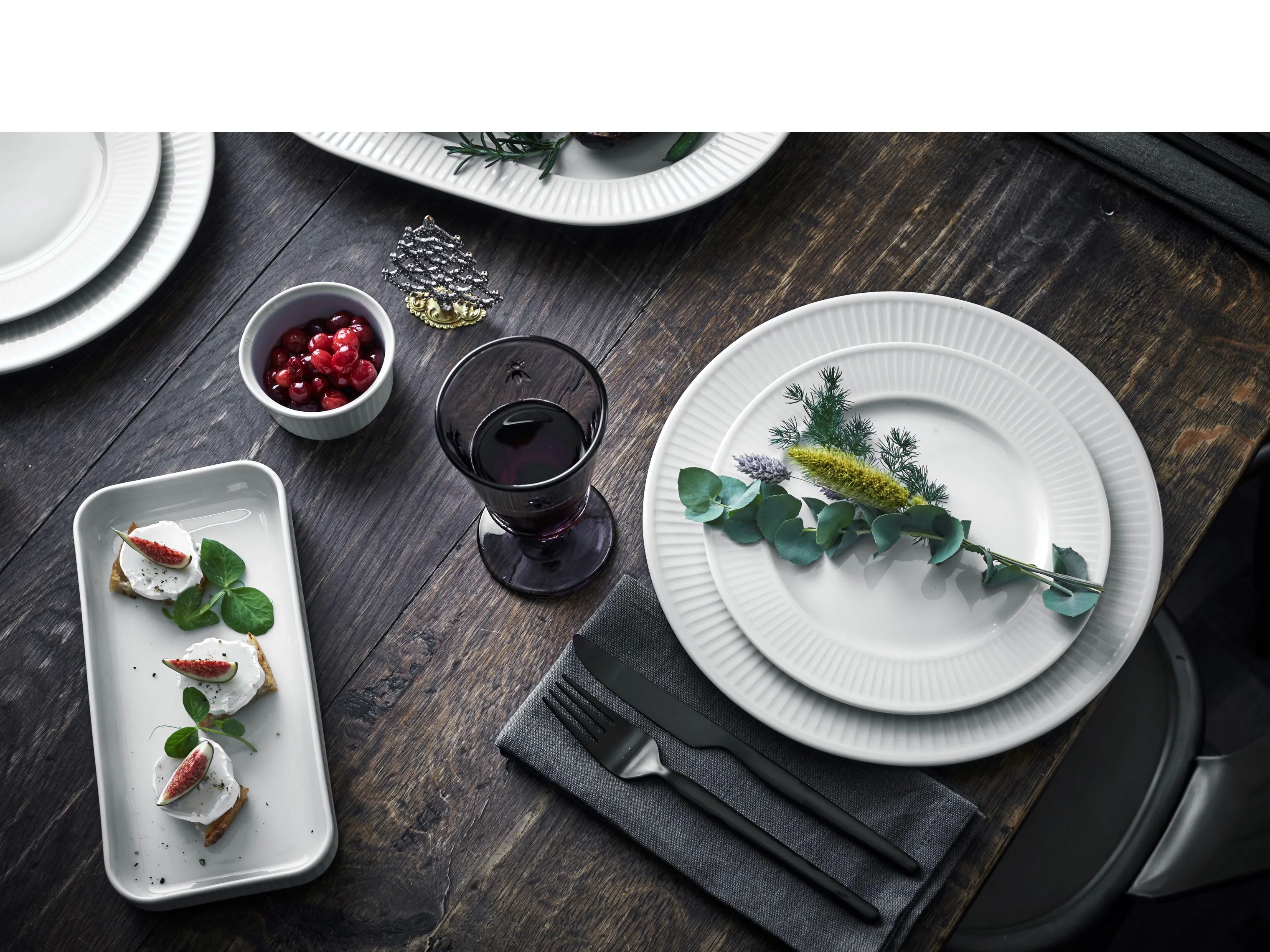 Pillivuyt Frokosttallerkener Plissé Frokosttallerken i Hvid, 20 cm, 2