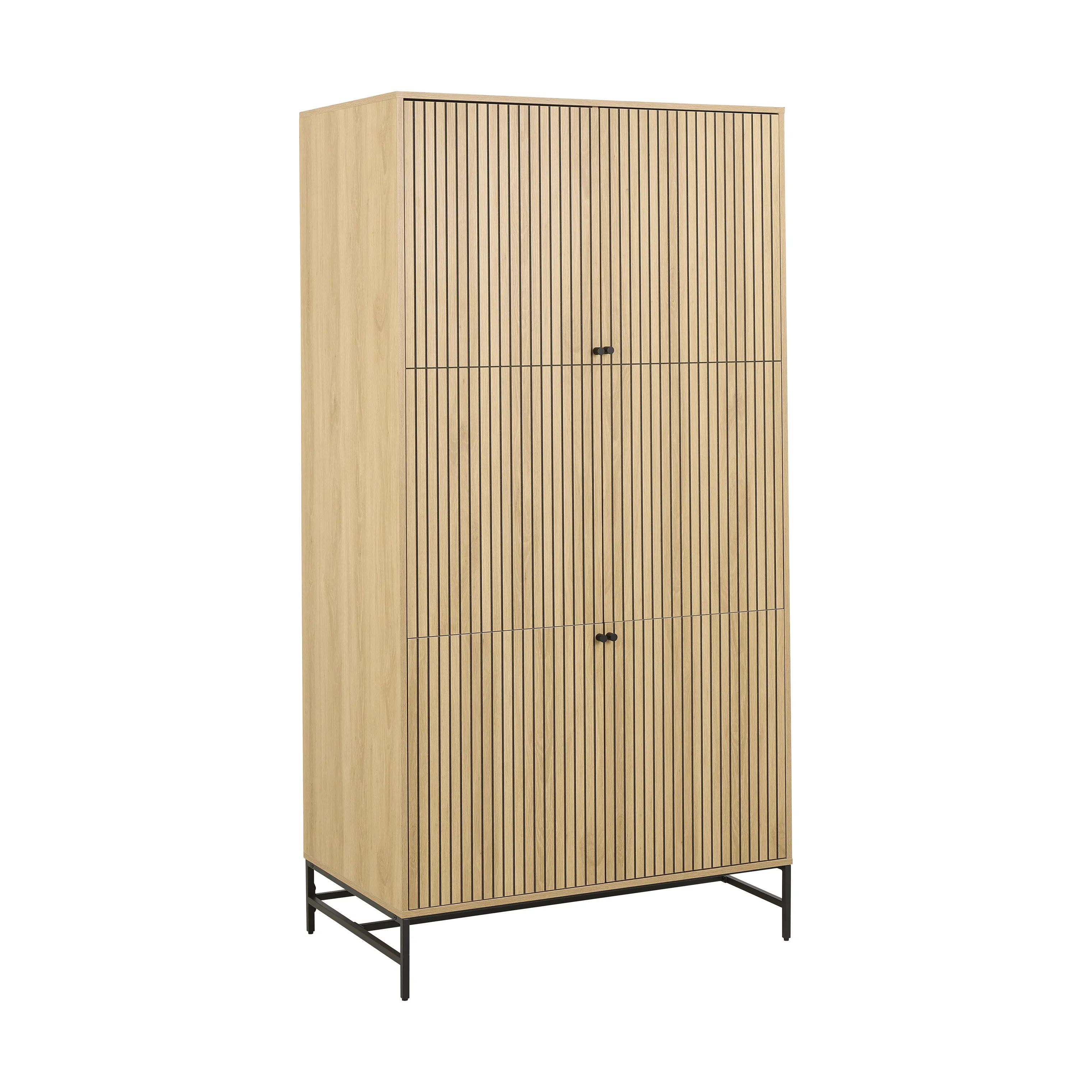CASA Living Skabe Albany klædeskab i Natur, H200 x B99 cm, 1