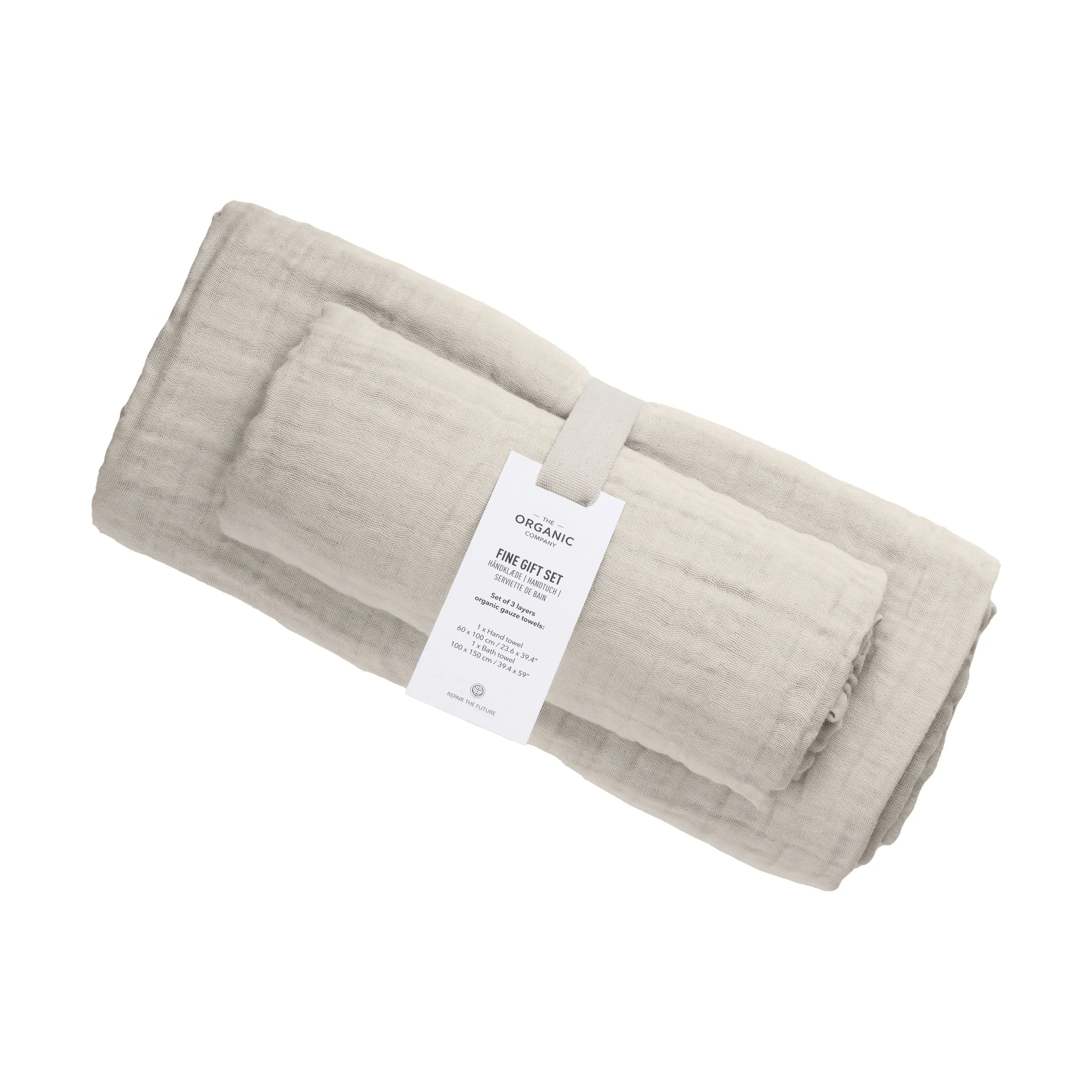 The Organic Company Håndklæder FINE Håndklædesæt - 2 stk. i Beige, 3