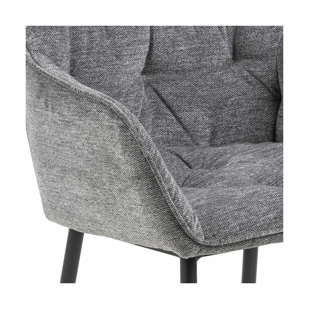 CASA Living Spisebordsstole Brooke Spisebordsstol - 2 stk. i Lys antracit/sort, 4