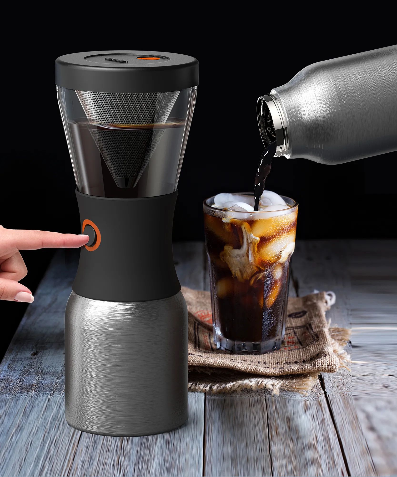 Asobu Kaffemaskiner Abosu - Produkter Asobu Cold Brew Kaffebrygger i Sølvfarvet, 3