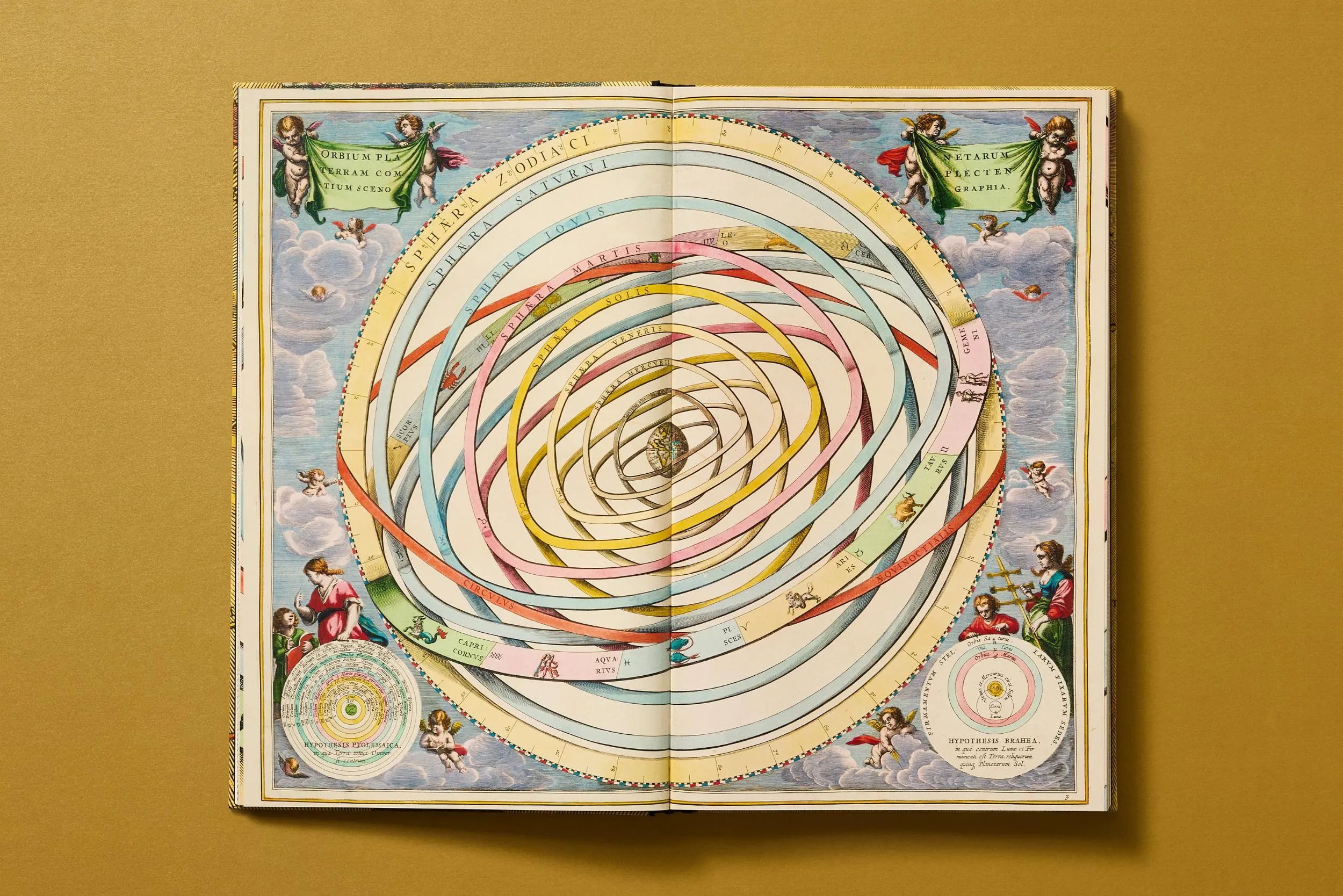 Taschen Bøger Cellarius: Harmonia Macrocosmica i Gul, 2