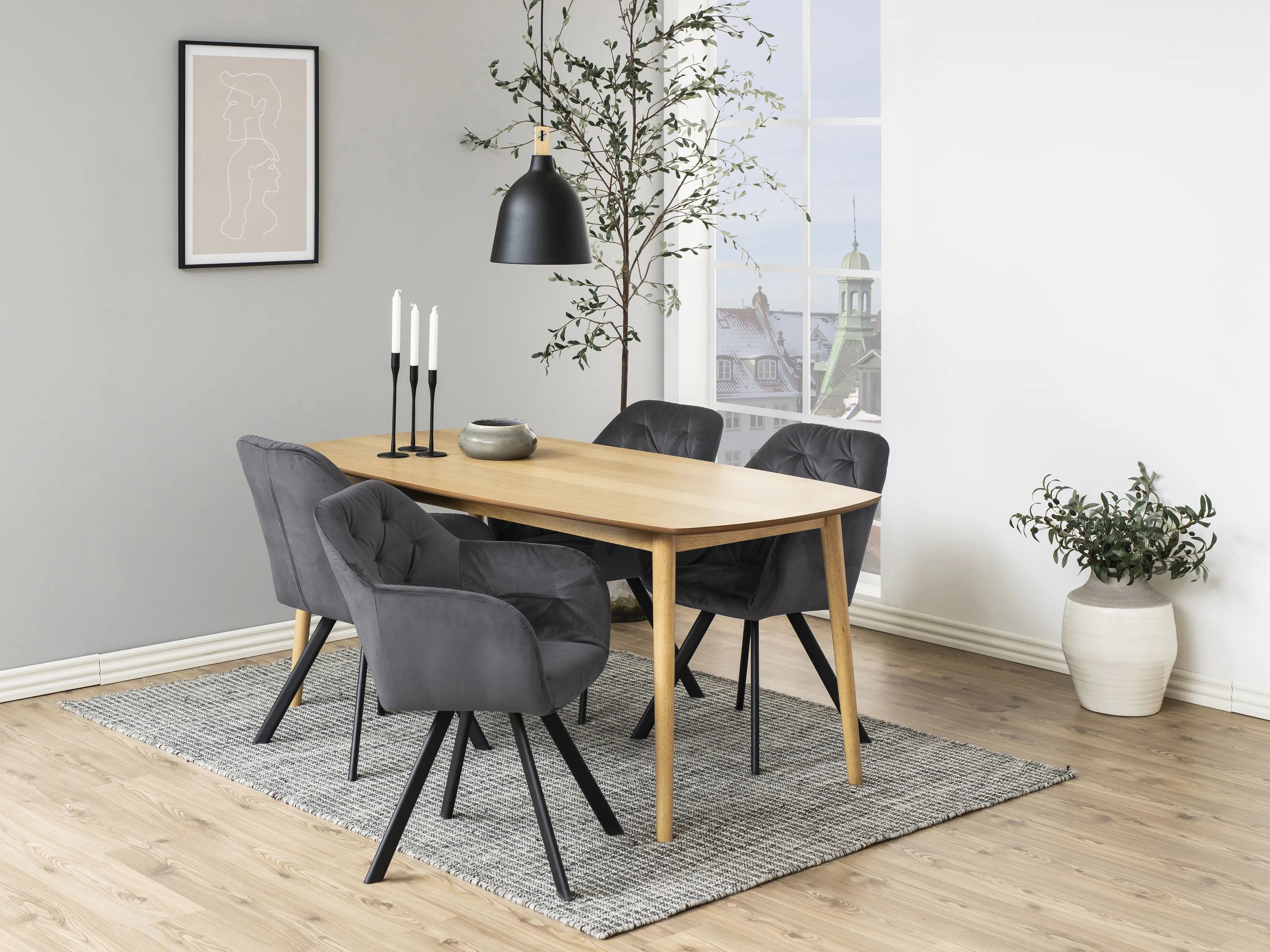 CASA Living Spisebordsstole Lola Spisebordsstol i Mørkegrå, 2