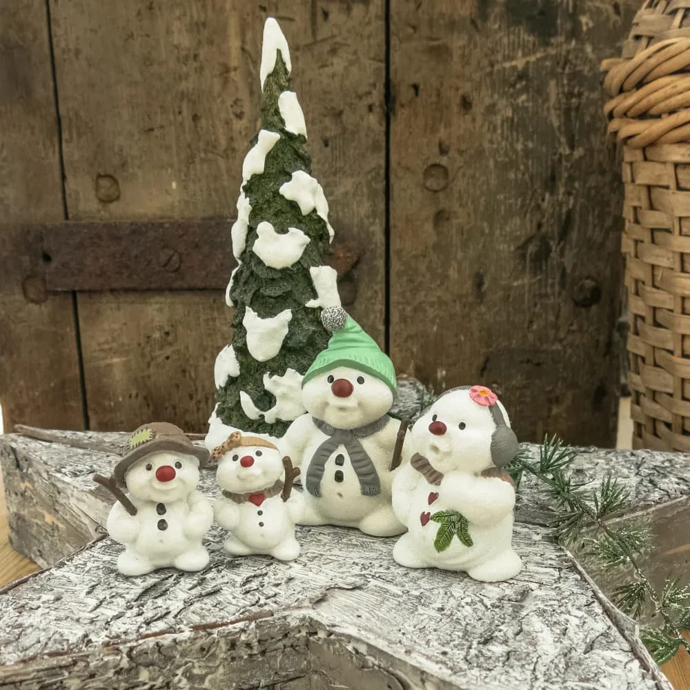 Klarborg Julefigurer Snemænd - Eluf & Elfi i Hvid, 7 cm, 3