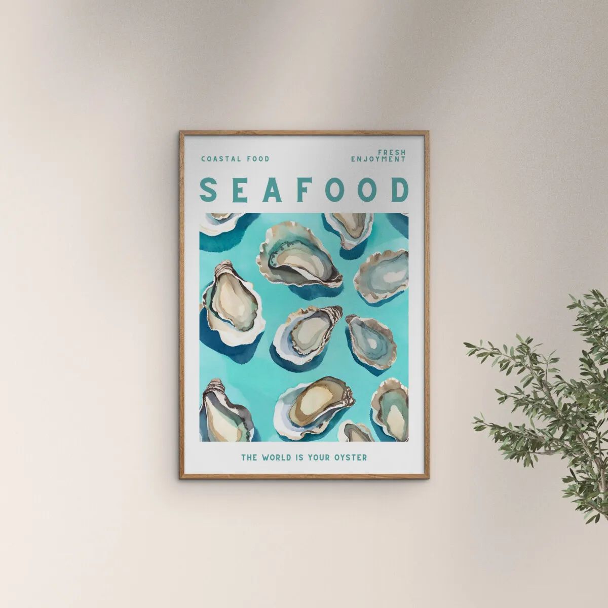Poster&Frame Plakater Plakat - Seafood i B50 x L70 cm, 2
