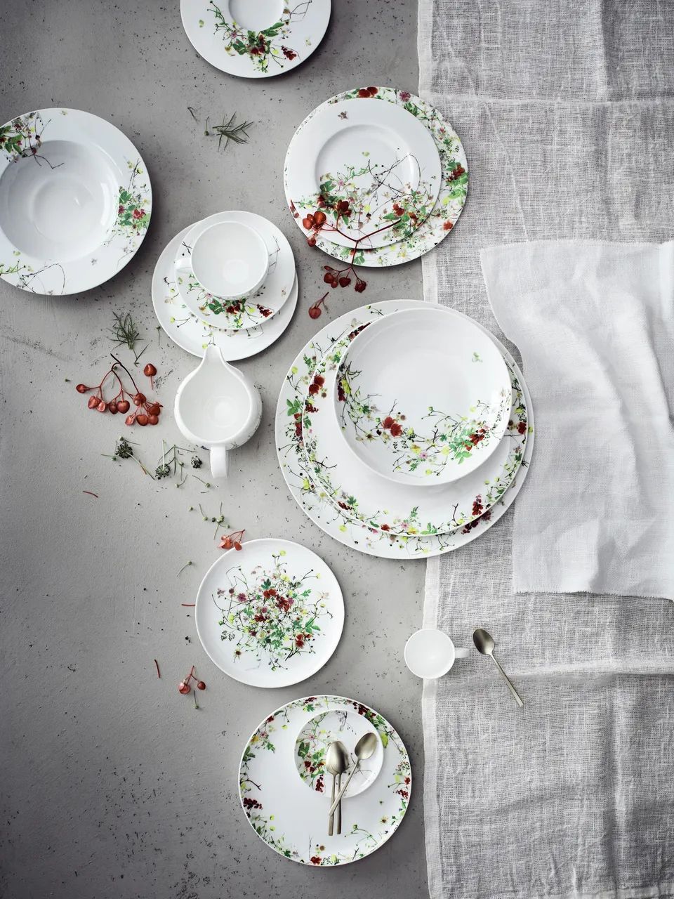 Rosenthal Kagetallerkener Brillance Fleurs Sauvages Kagetallerken i Hvid / Multifarvet, 3