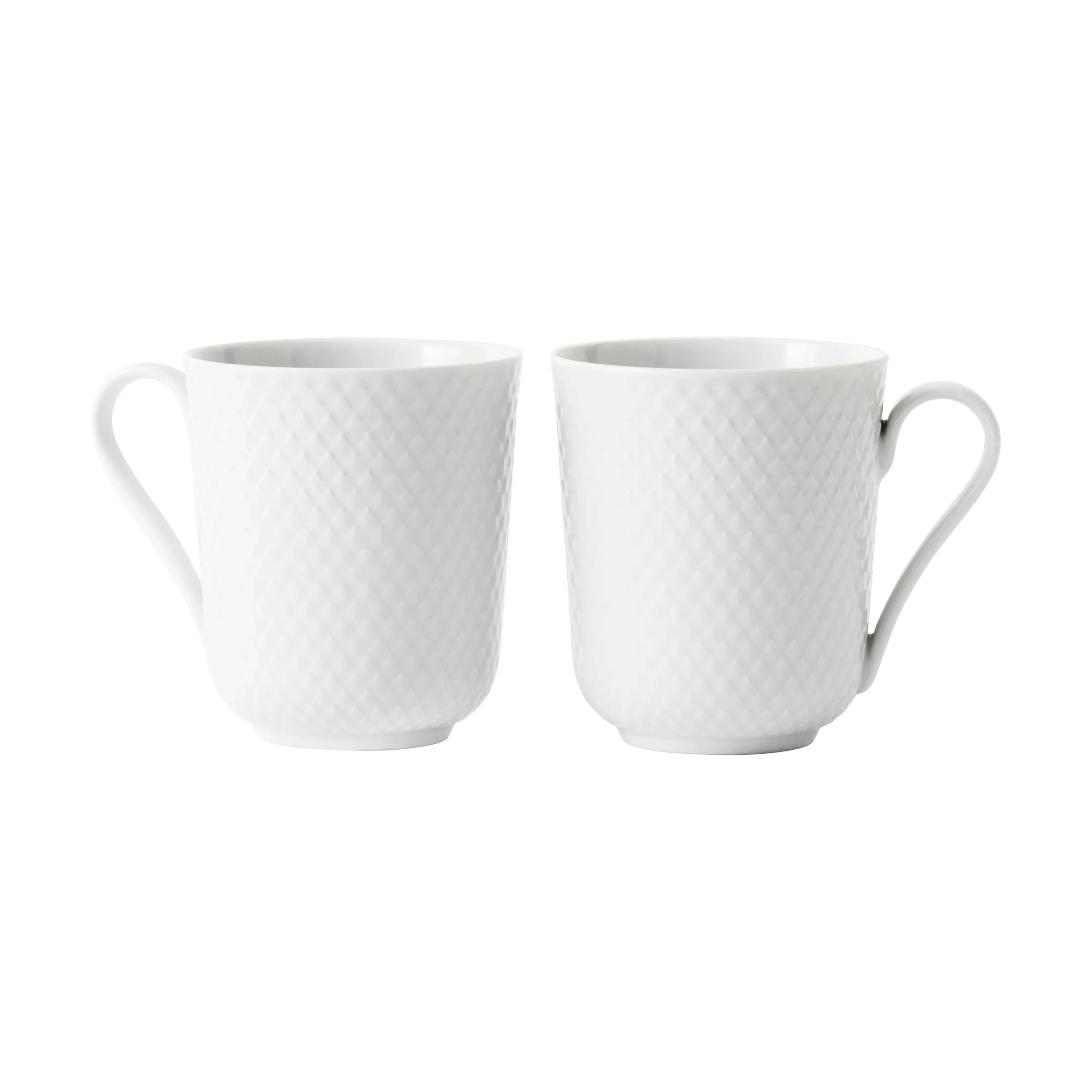 Lyngby Porcelæn Krus og kopper med hank Rhombe Krus - 2 stk. i Hvid, 33 cl, 1