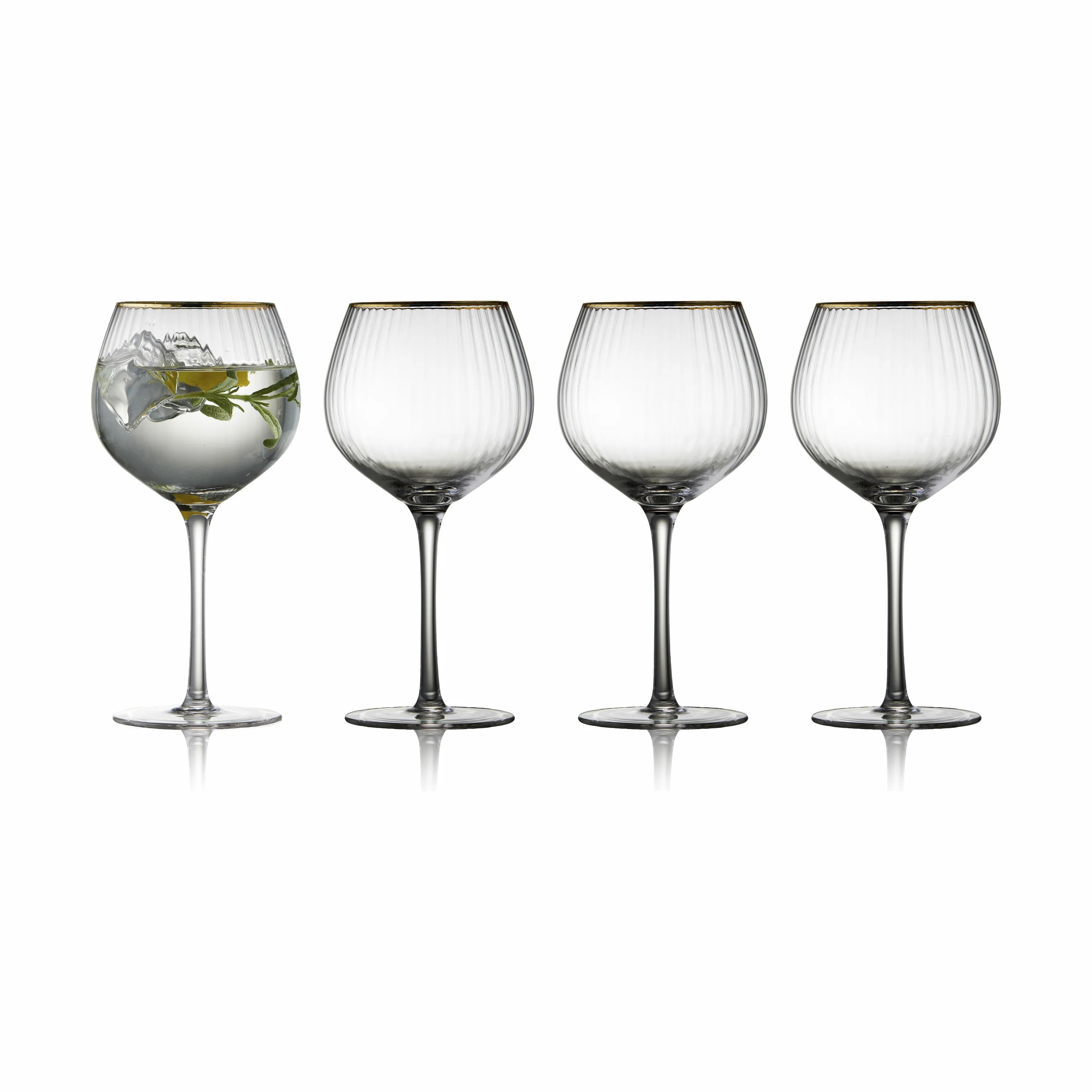 Lyngby Glas Ginglas Palermo Gin & tonic-glas - 4 stk. i klar/guldfarvet, 1