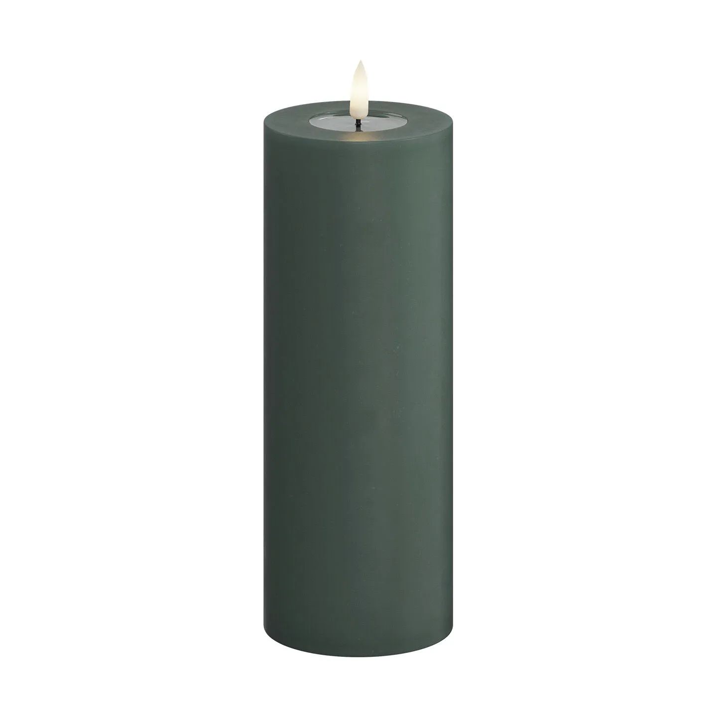 Deluxe Homeart LED-lys Real Flame LED Bloklys i Jade green, 20 cm, 1