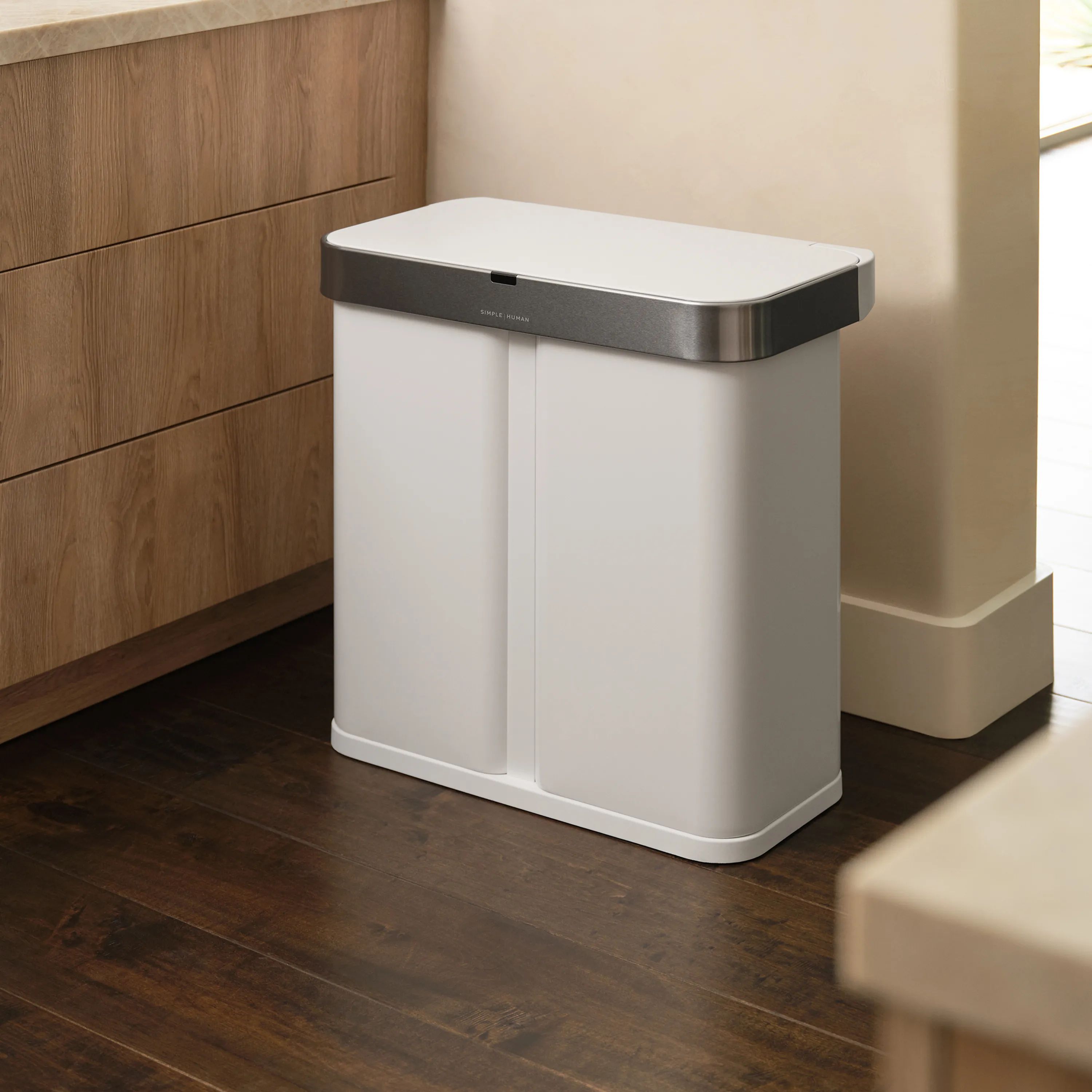 Simplehuman Spande uden pedal Dual Affaldspand i Hvid, 2