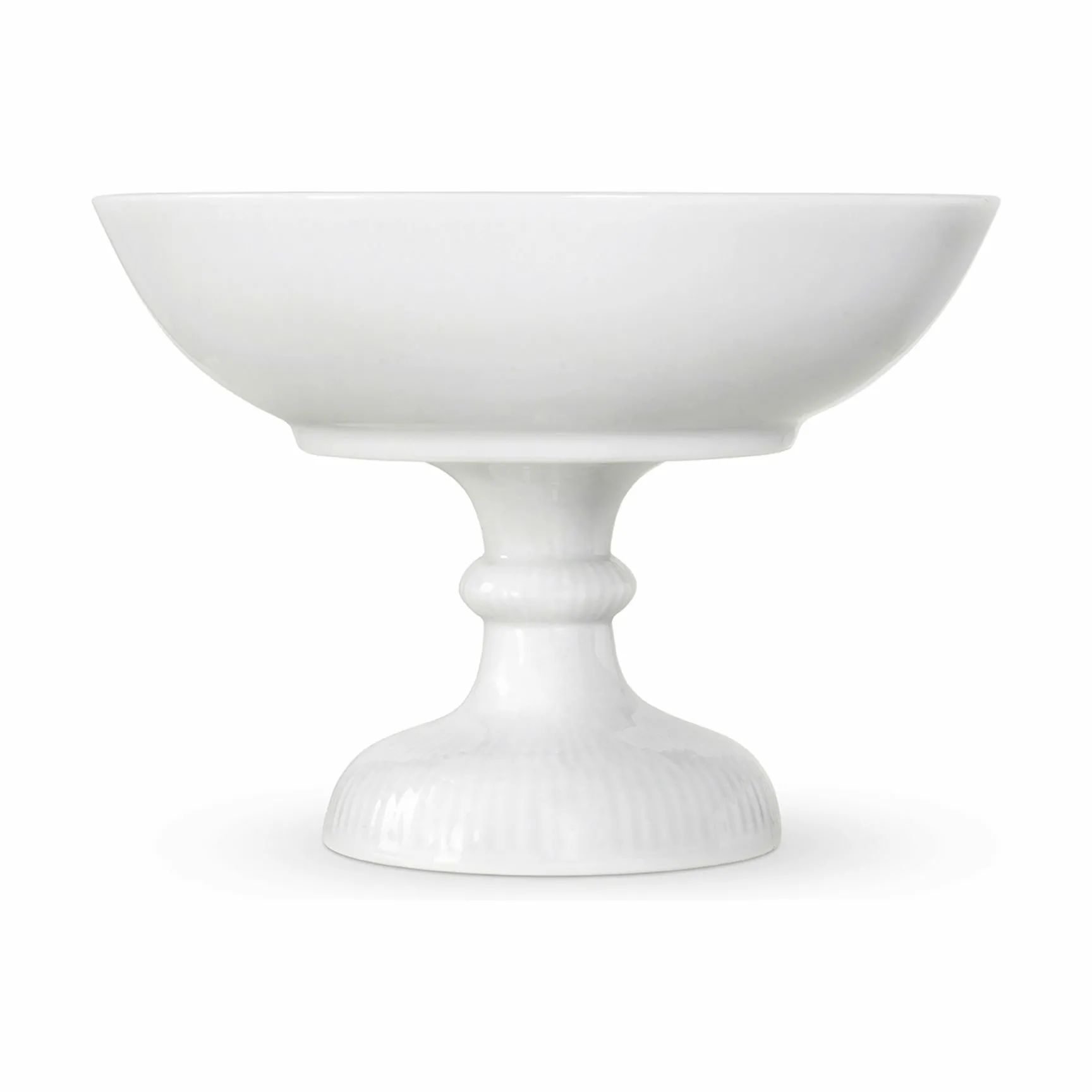 Royal Copenhagen Serveringsskåle Hvid Riflet Skål på fod i Hvid, 4