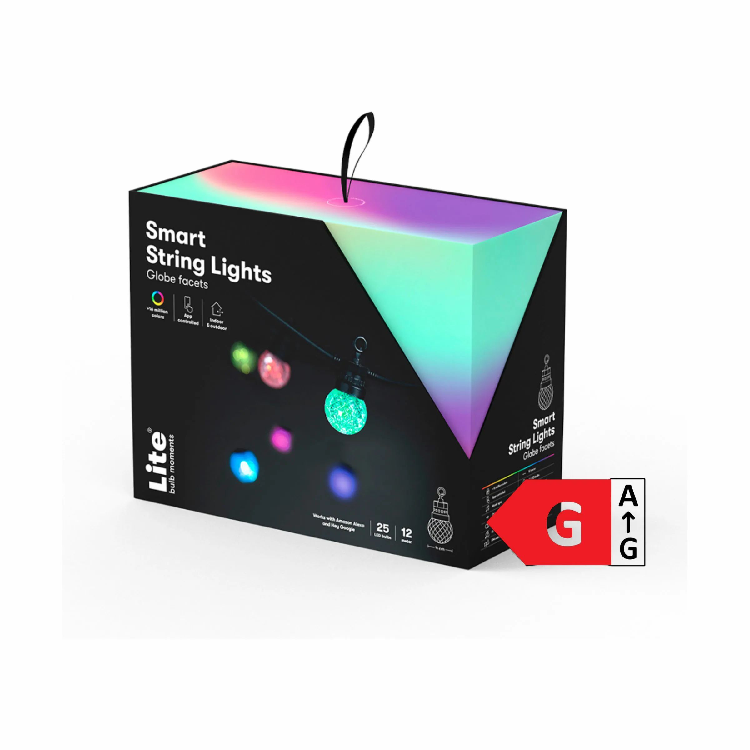Lite Bulb Moments Lyskæder LED Strip Light Smart LED Lyskæde - Globe Facets i sort, 1