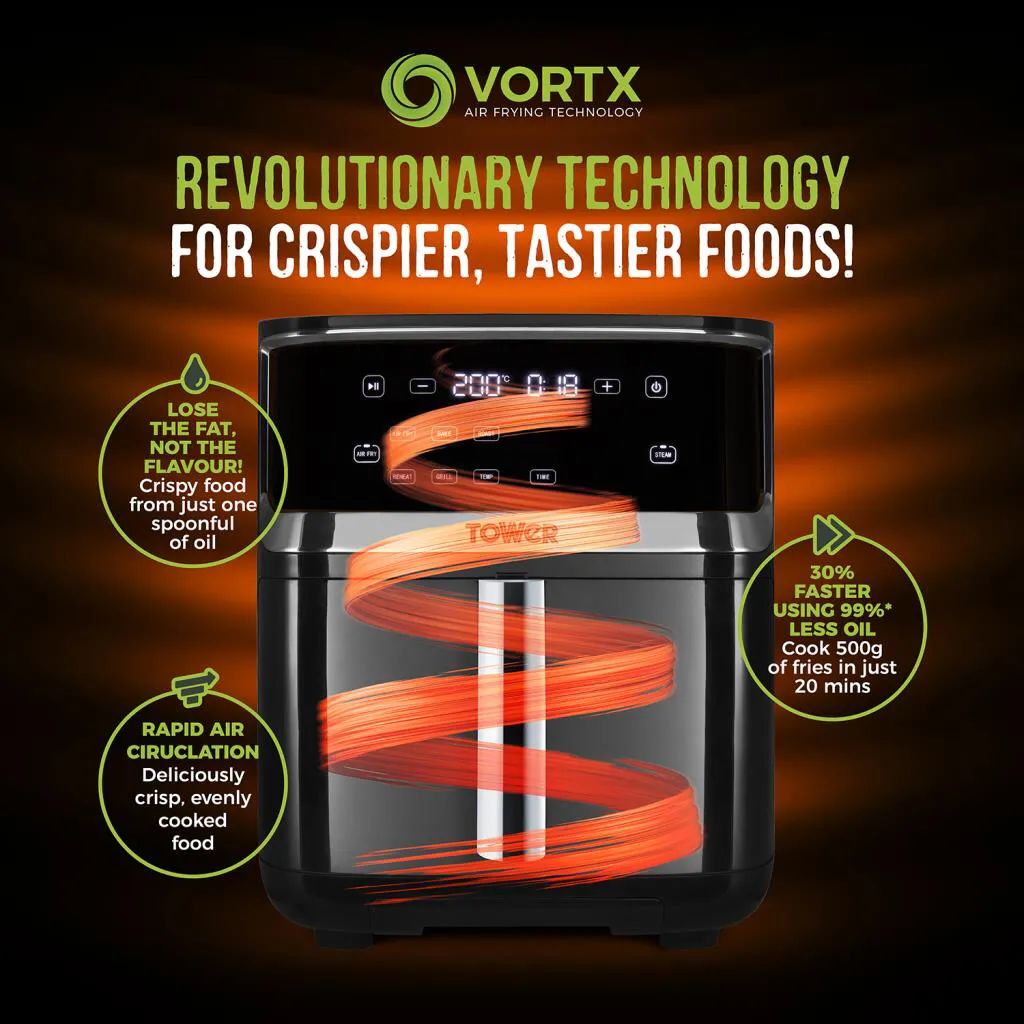Tower Airfryers Airfryer i Sort, 3