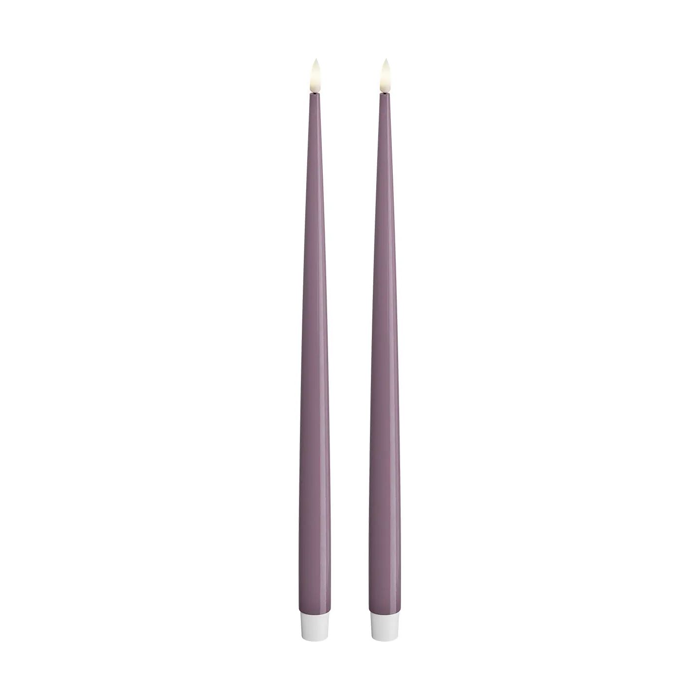 Deluxe Homeart LED-lys Real Flame LED Kertelys - 2 stk. i Lys lilla, 38 cm, 1