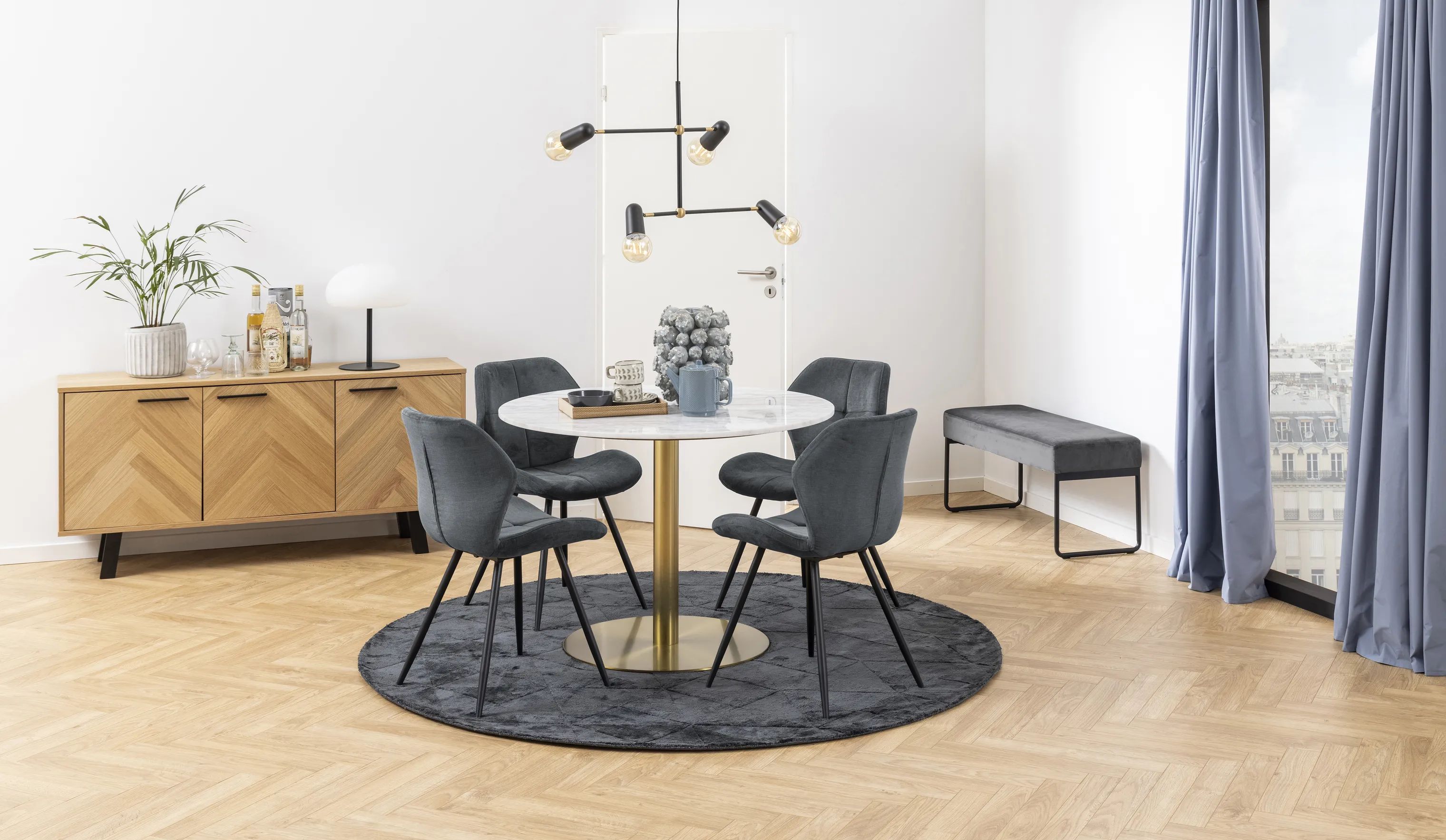 CASA Living Spisebordsstole Petri Spisebordsstol - 2 stk. i antracit/sort, 2