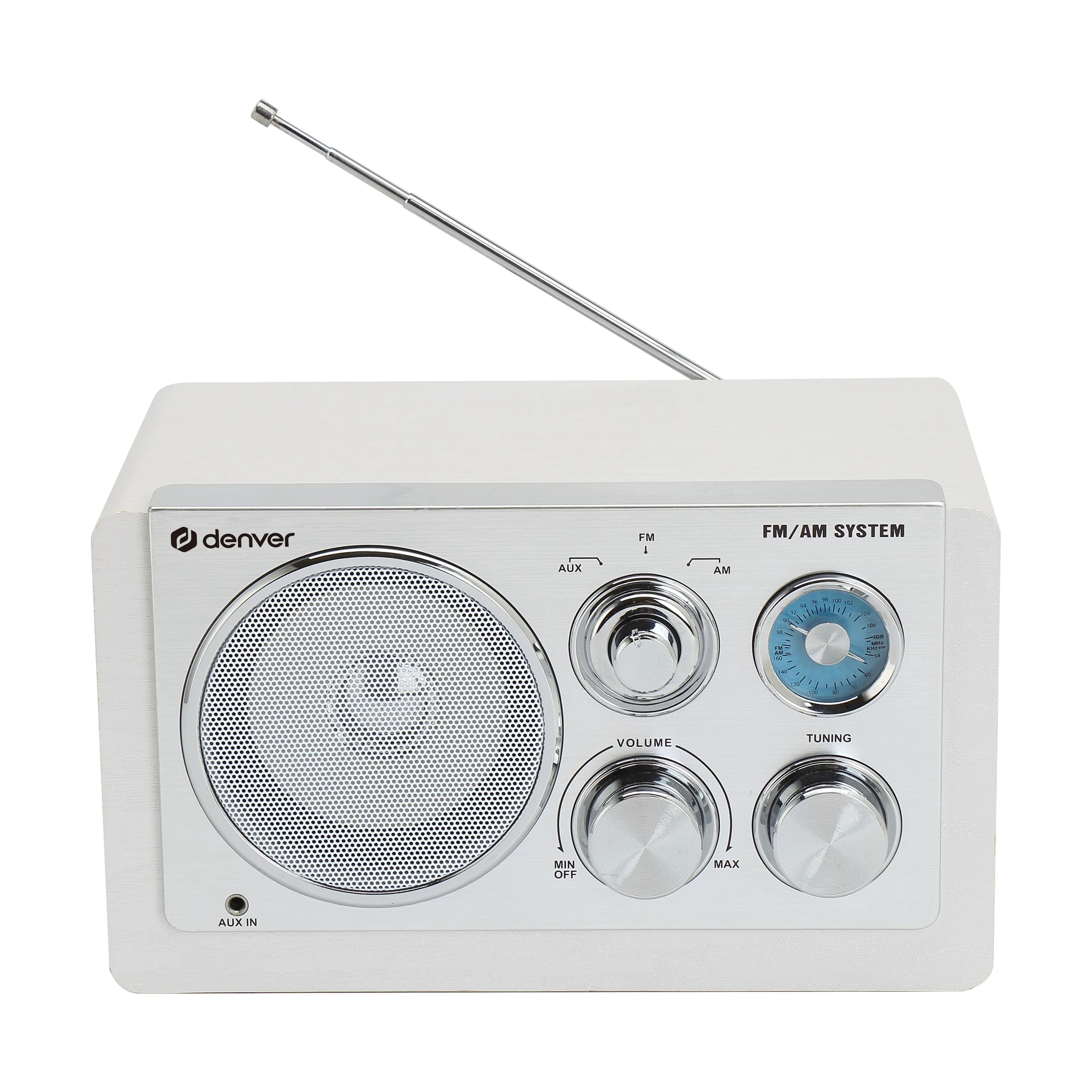 Denver Højtalere Analog Radio i Hvid, 4
