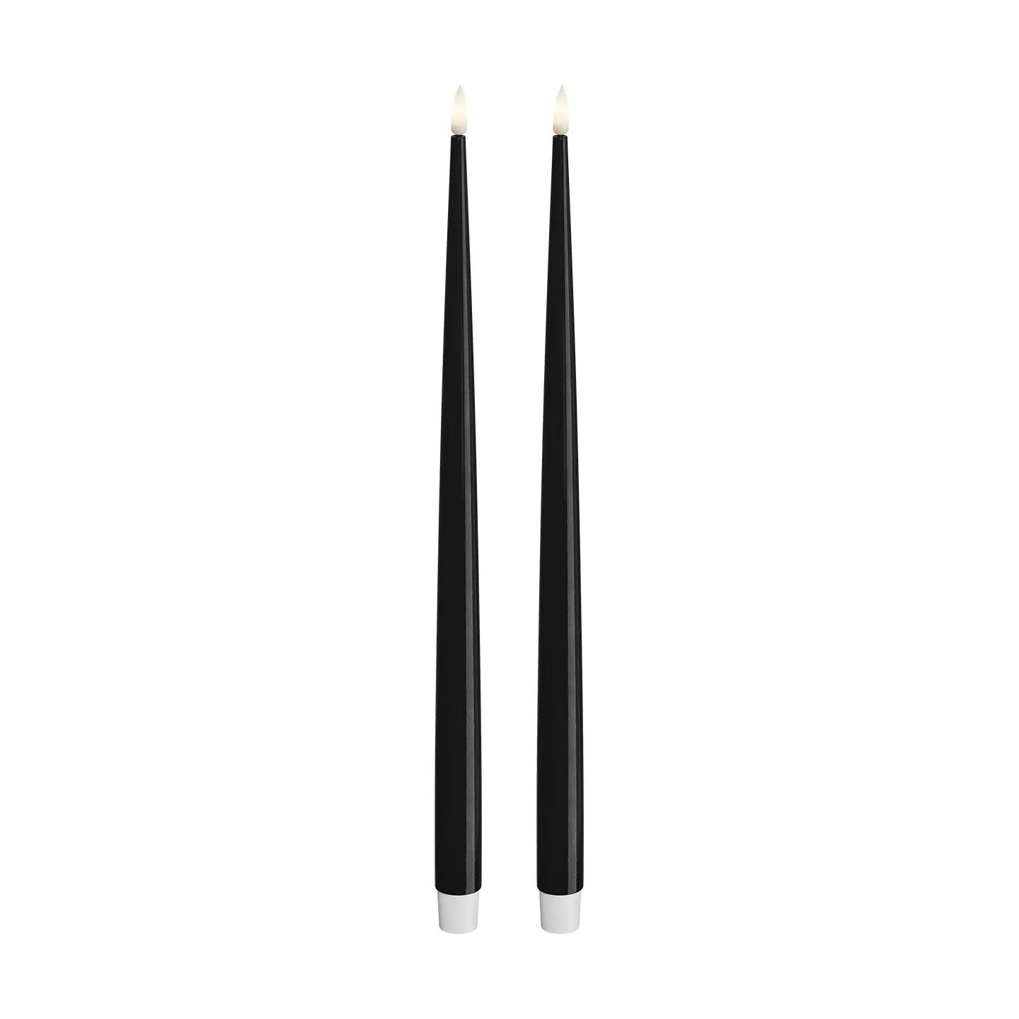 Deluxe Homeart LED-lys Real Flame LED Kertelys - 2 stk. i Sort , 38 cm, 1