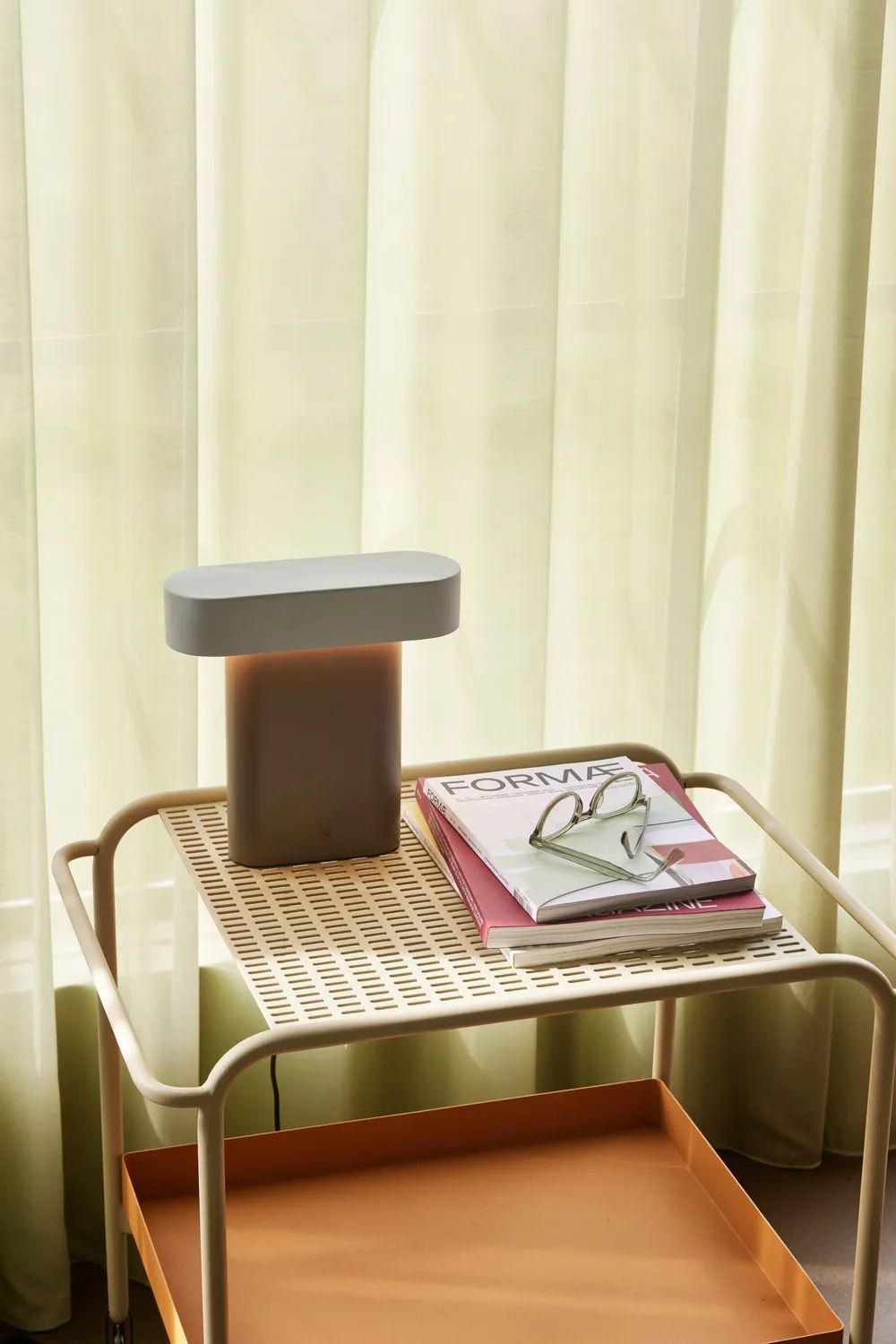 Hübsch Bordlamper Sleek Bordlampe i Brun/Lysegrå, 3