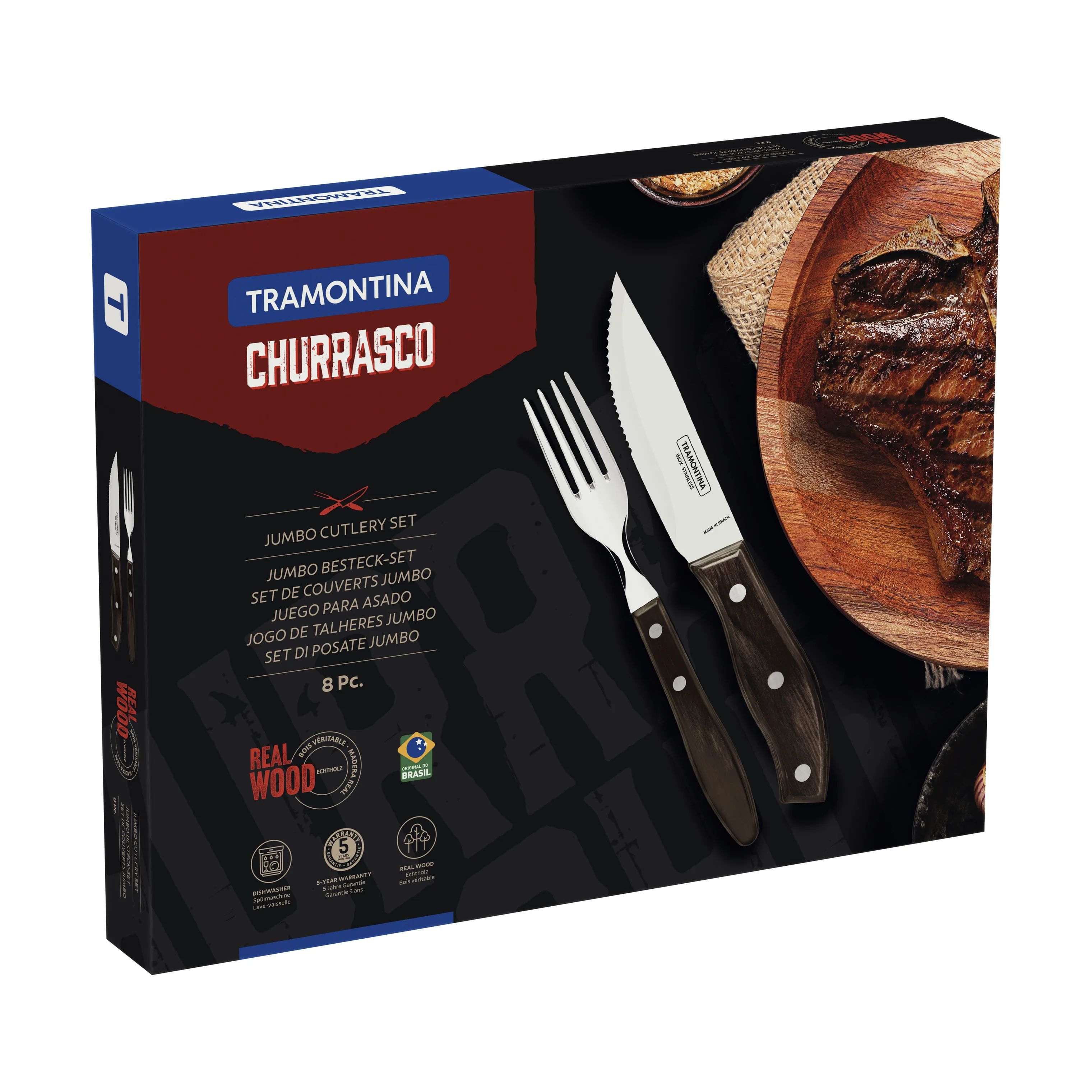 Tramontina Bestiksæt Churrasco Jumbo Grillbestik - 8 dele i natur, 3