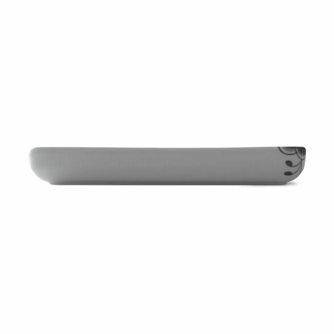 Royal Copenhagen Serveringsfade Sort Mega Riflet Fad i Sort/hvid, 24 cm, 5