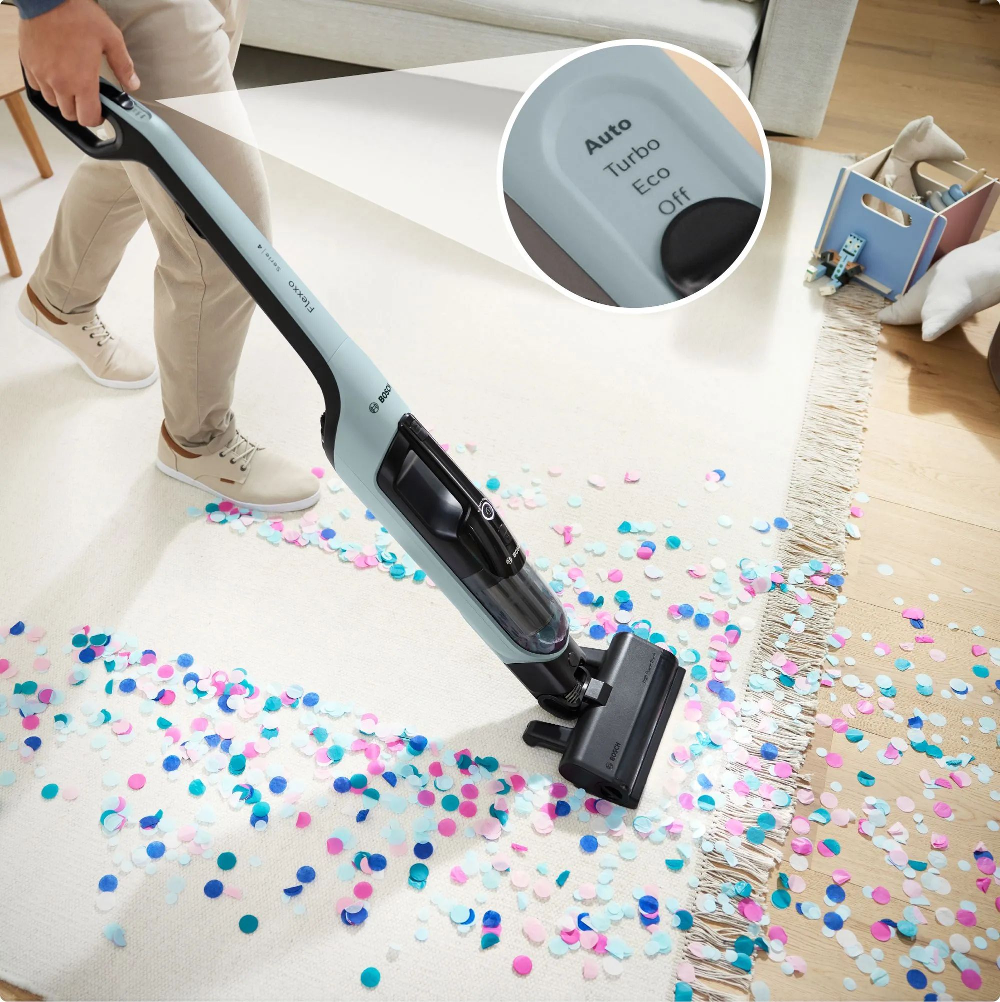 Bosch Støvsugere Støvsuger Flexxo BCH4SM28 i Blå, 3