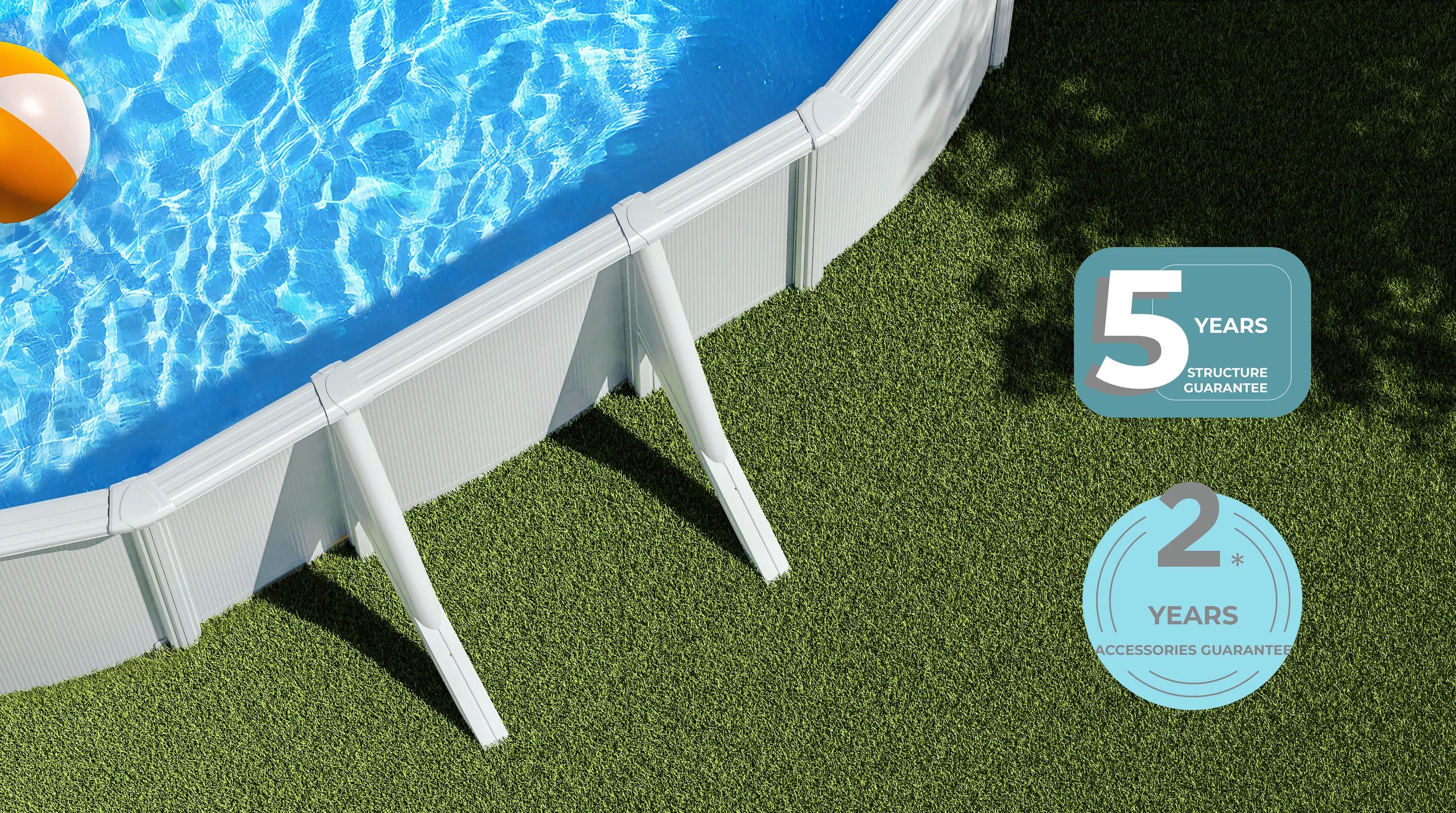 Swim & Fun Pools Fritstående Pool i Hvid, 3