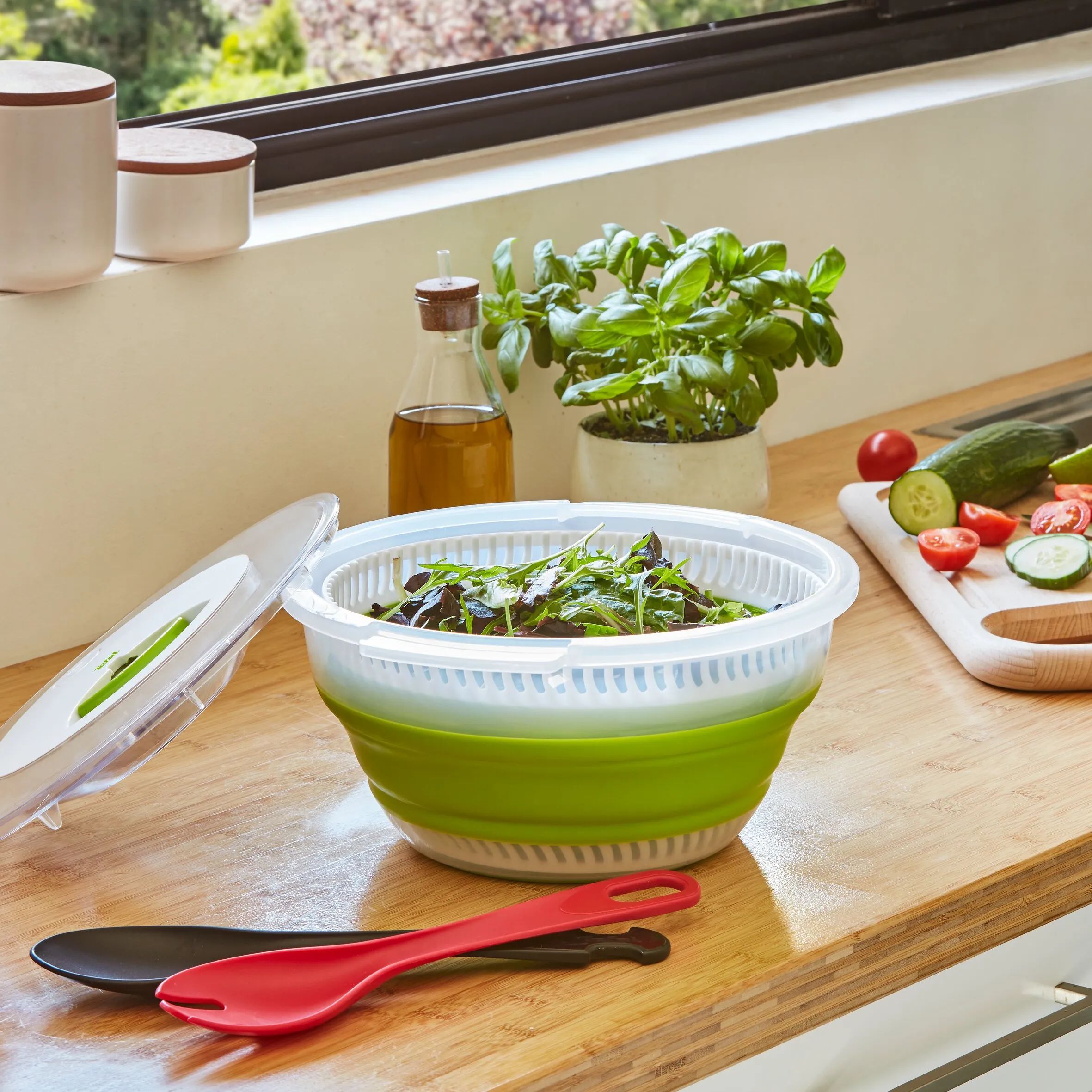 Tefal Salatslynger Foldbar Salatslynge i Grøn / Hvid, 2