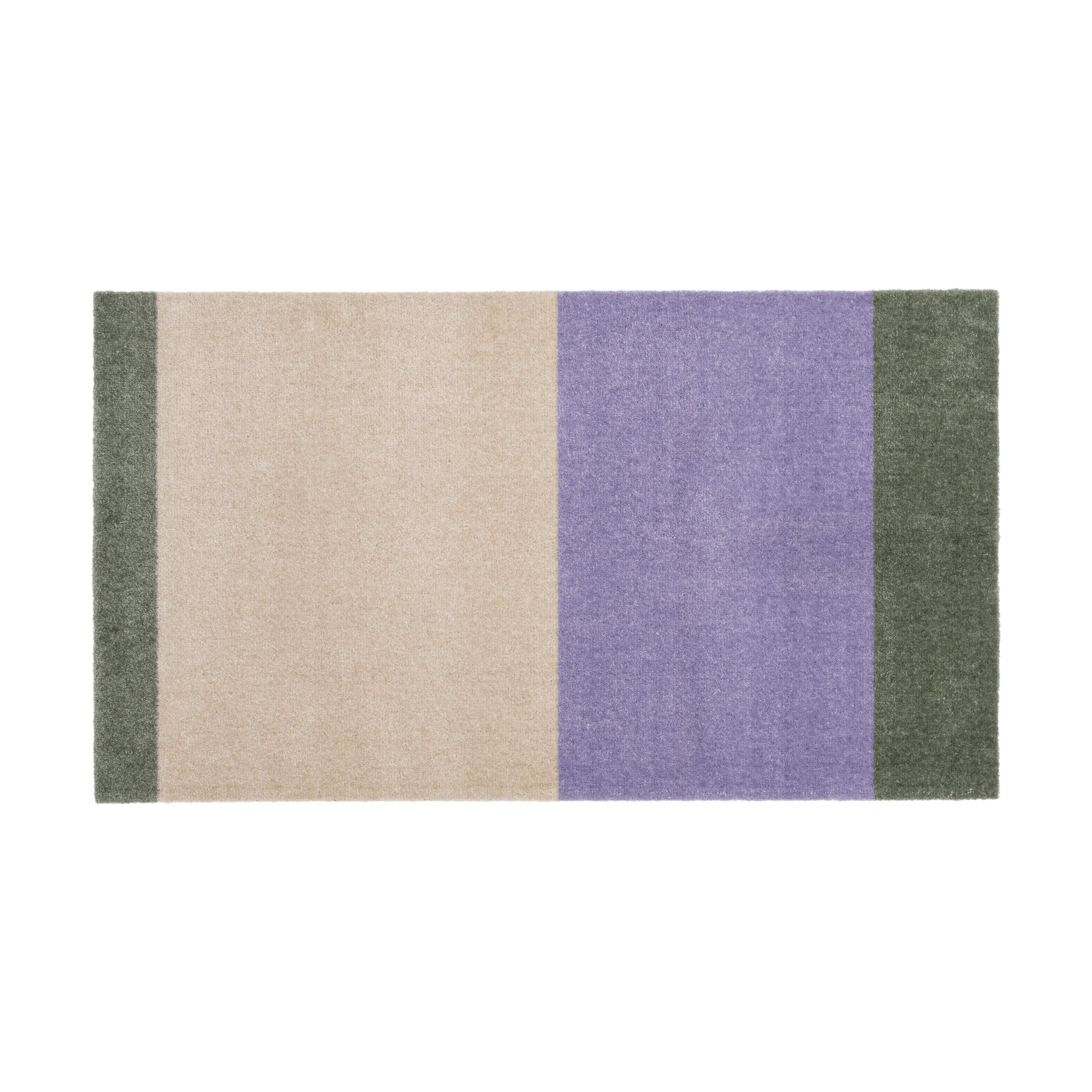 Tica Copenhagen Gulvtæpper Stripes Horisontal Gulvtæppe i Lilla/Ivory/grøn, B67 x L120 cm, 1