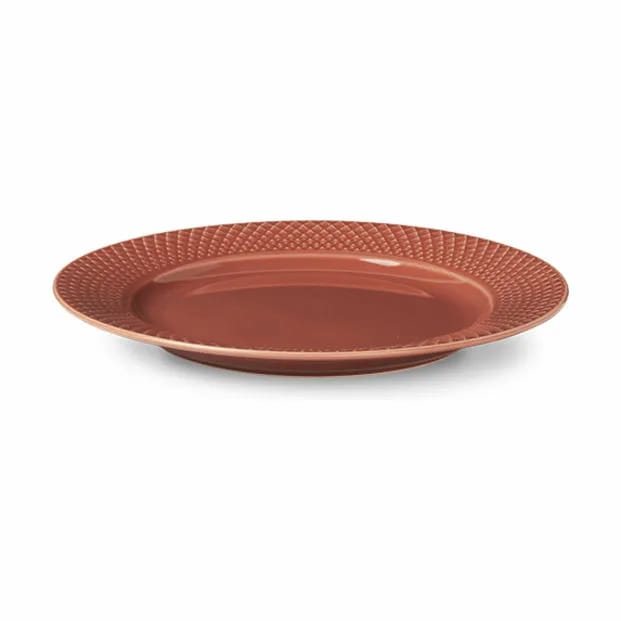 Lyngby Porcelæn Frokosttallerkener Rhombe Color Frokosttallerken i Terracotta, 23 cm, 4