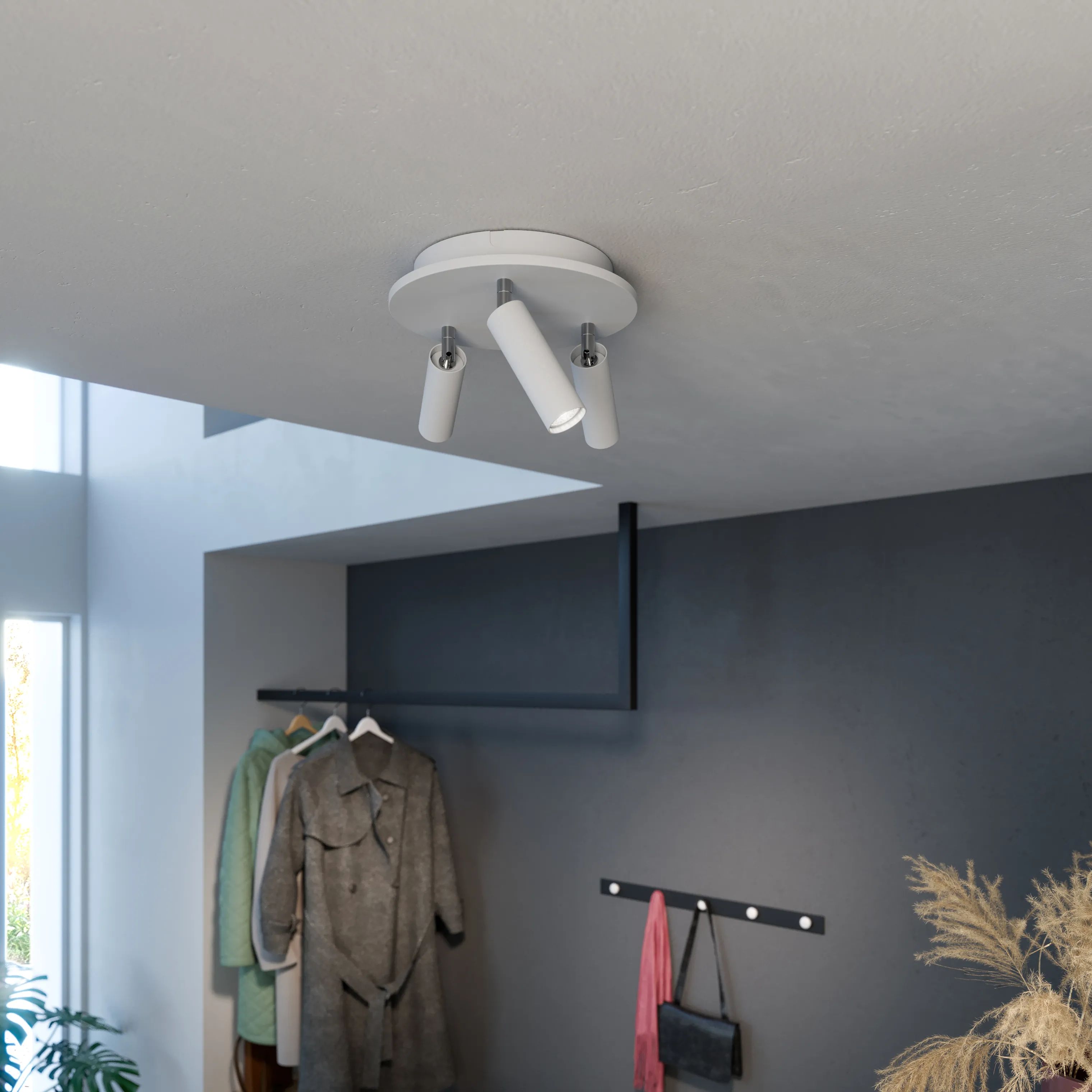 Herstal Loftlamper Pipeline Spotlight m. 3 spot i Hvid, 2