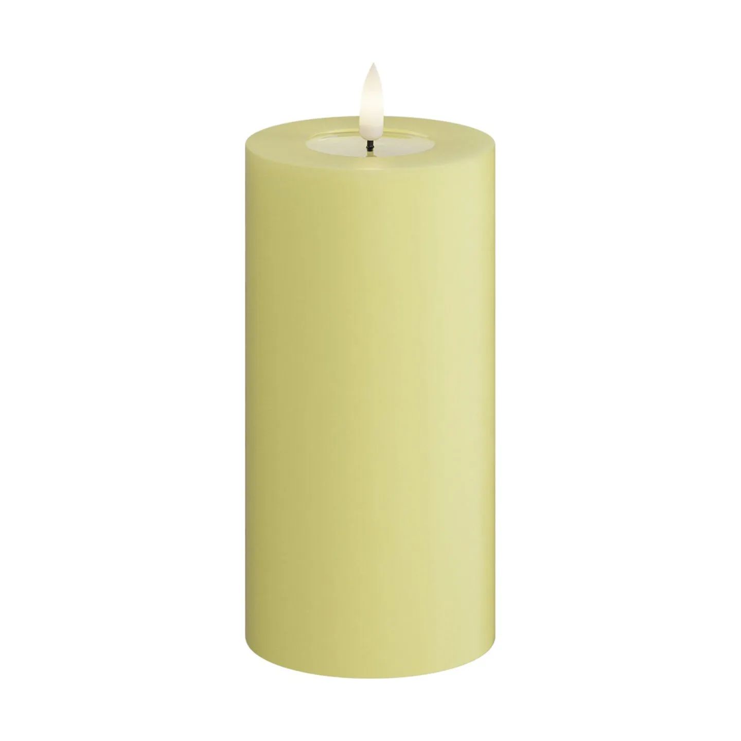 Deluxe Homeart LED-lys Real Flame LED Bloklys i Lys Gul, 15 cm, 1
