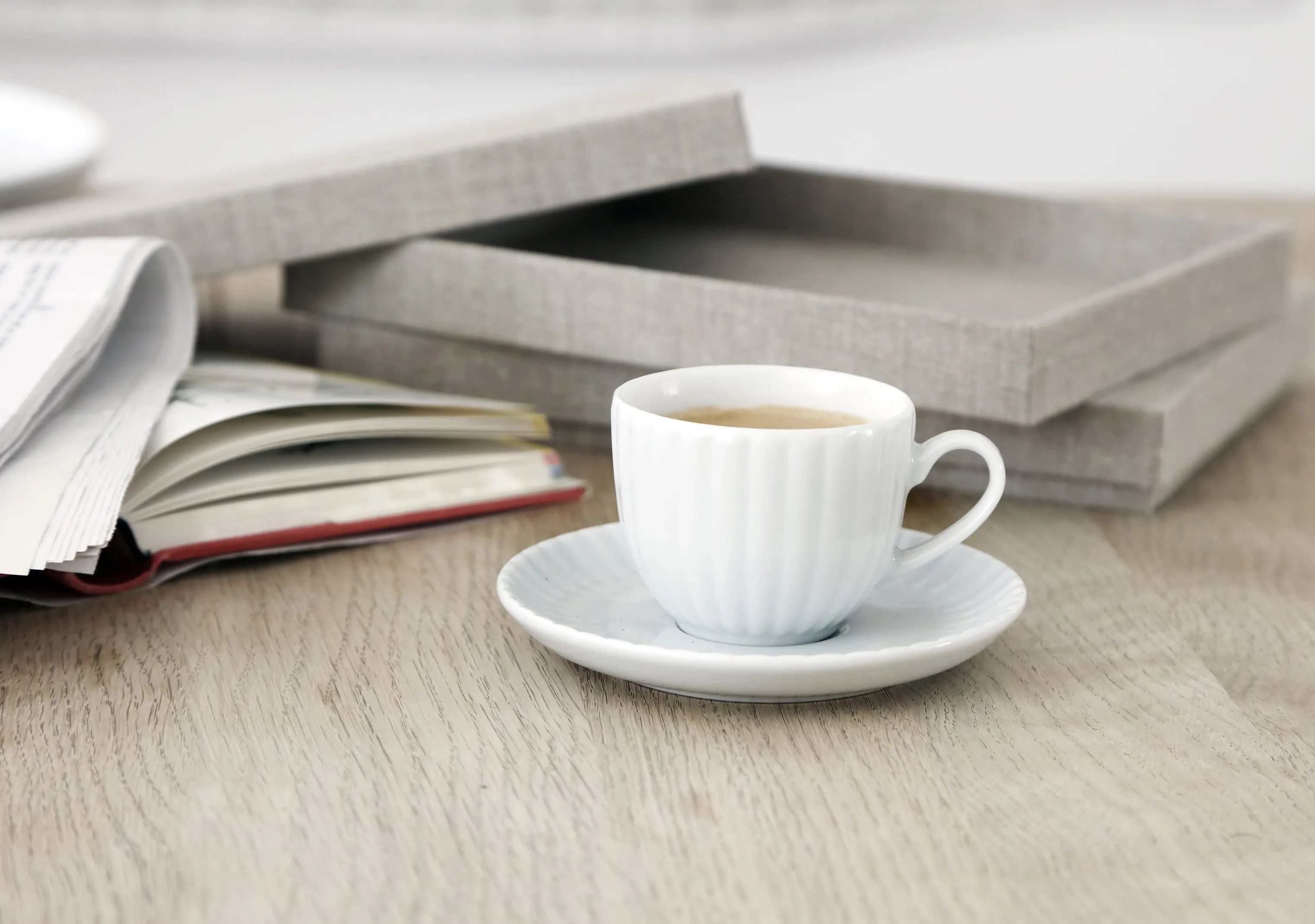 CASA Living Espressokopper Daisy Espressokop m. underkop i Hvid, 10 cl, 2