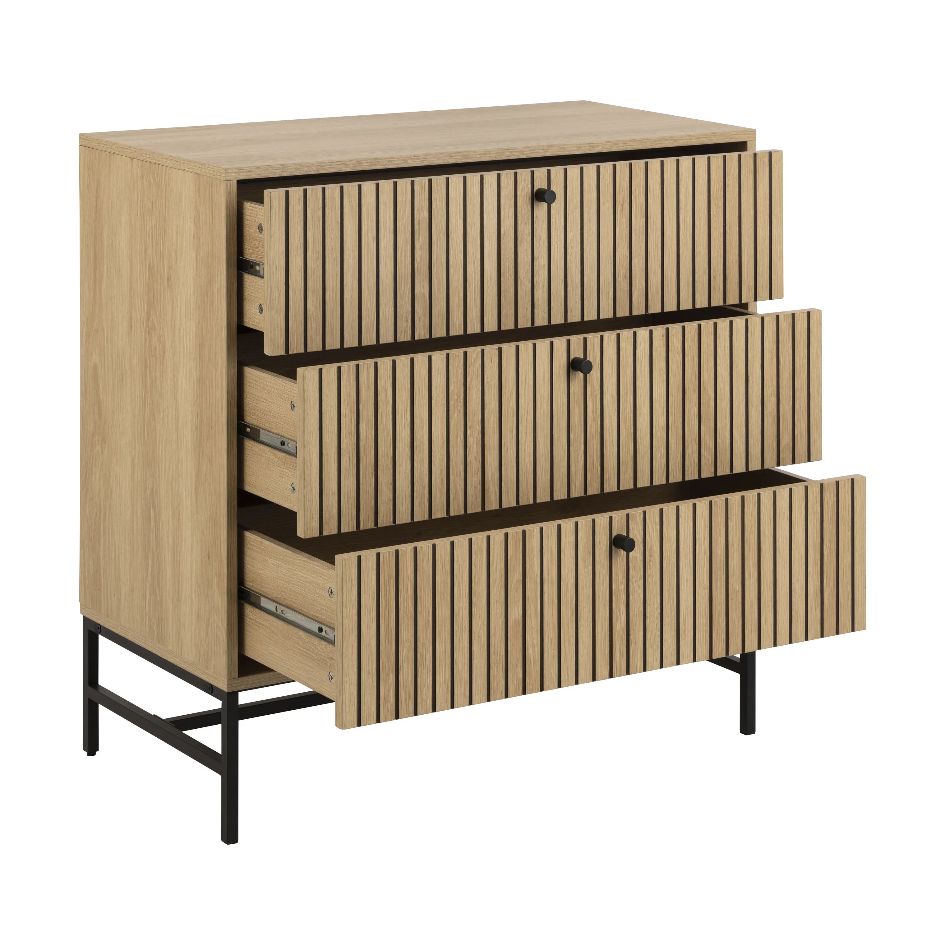CASA Living Kommoder Albany Kommode i Natur, H80,4 x B80,6 x L40 cm, 5