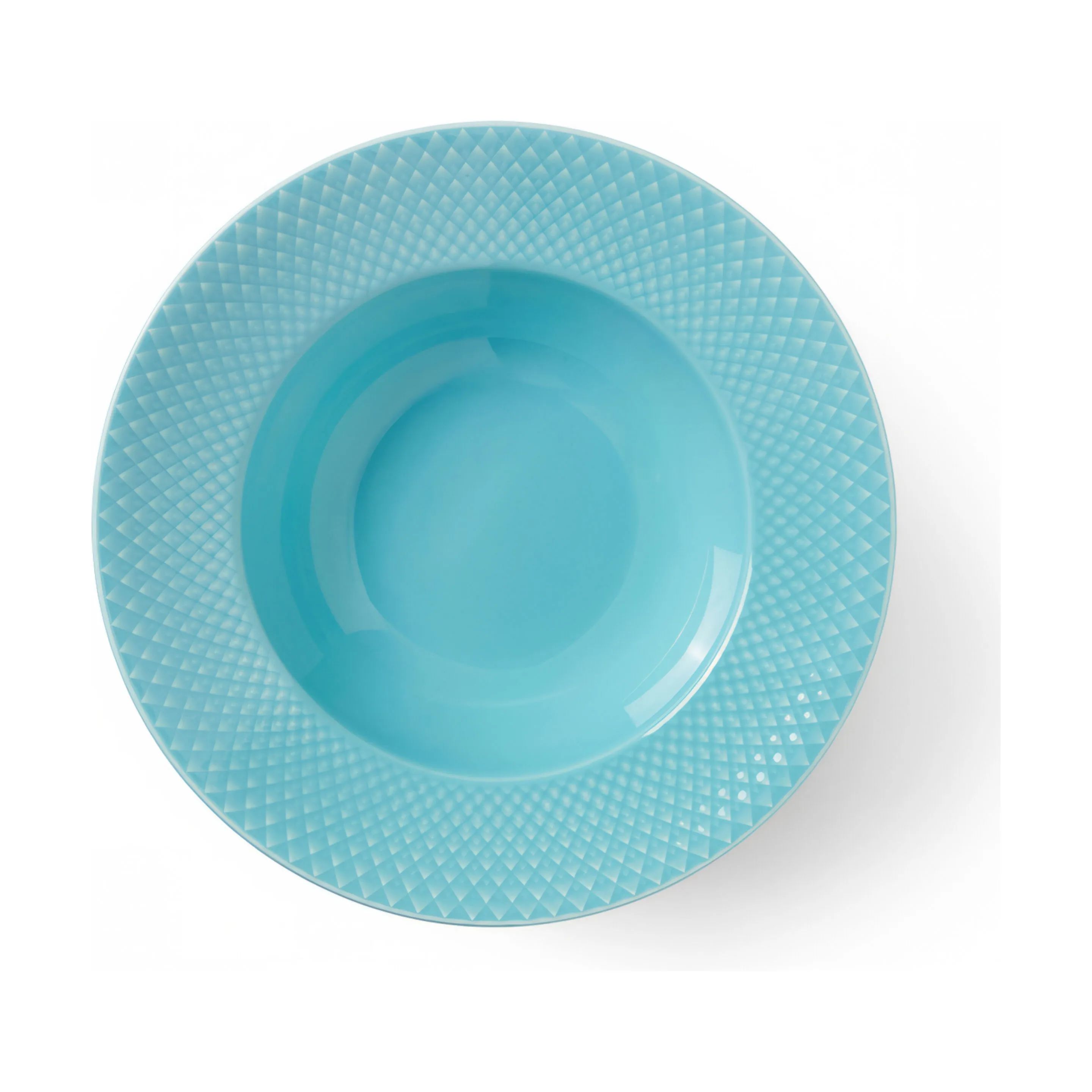 Lyngby Porcelæn Dybe tallerkener Rhombe Color Rhombe Dyb Tallerken i turkis, 24,5 cm, 1