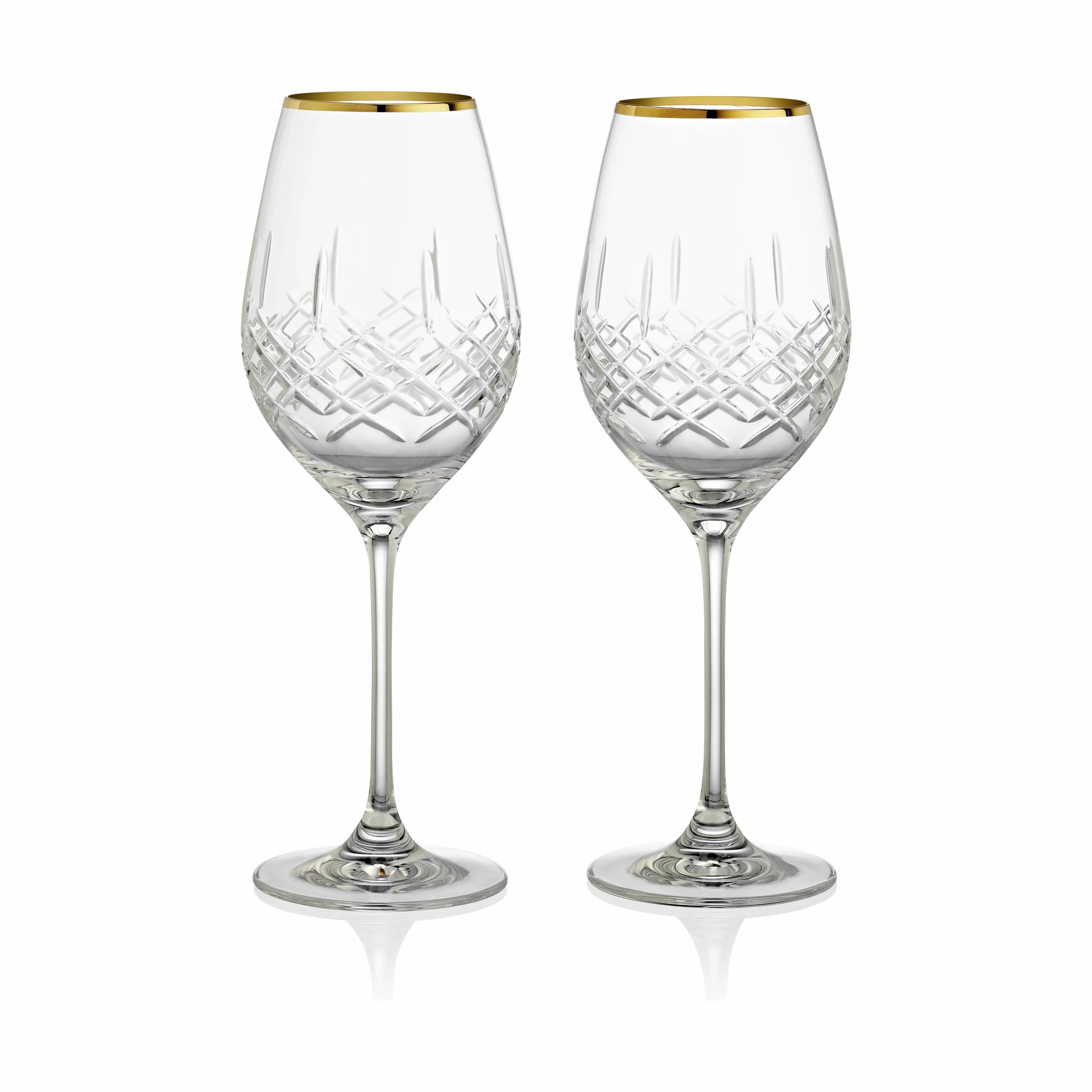 erik bagger a/s Hvidvinsglas XO Hvidvinsglas - 2 stk. i Klar/guldfarvet, 36 cl, 1