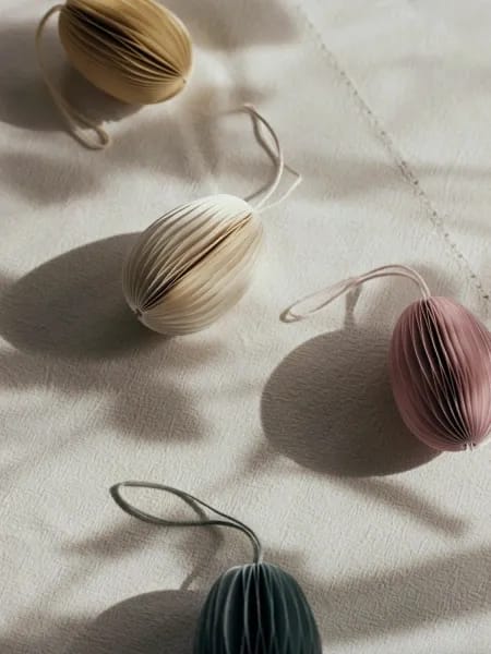 Broste Copenhagen Påskeæg og ophæng Megan Papir Ornament i Gul, 2