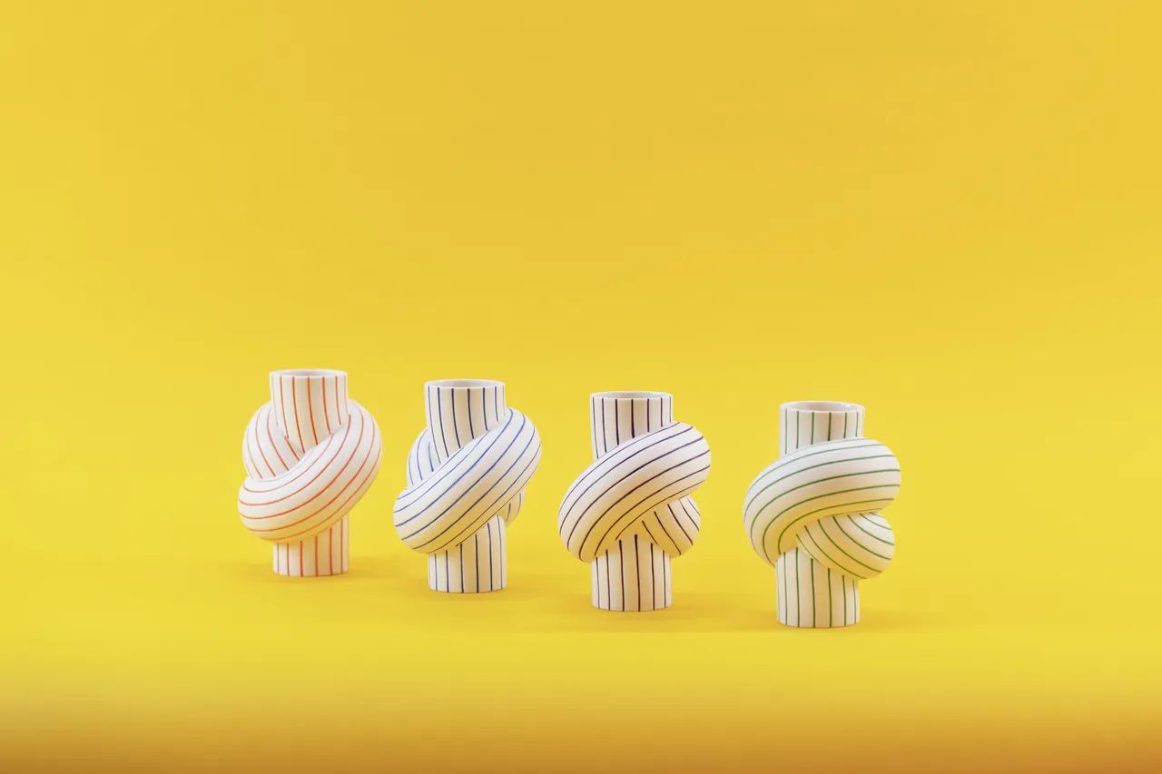 Rosenthal Vaser Node Stripes Vase i Stripes Blå, 11,7 cm, 2