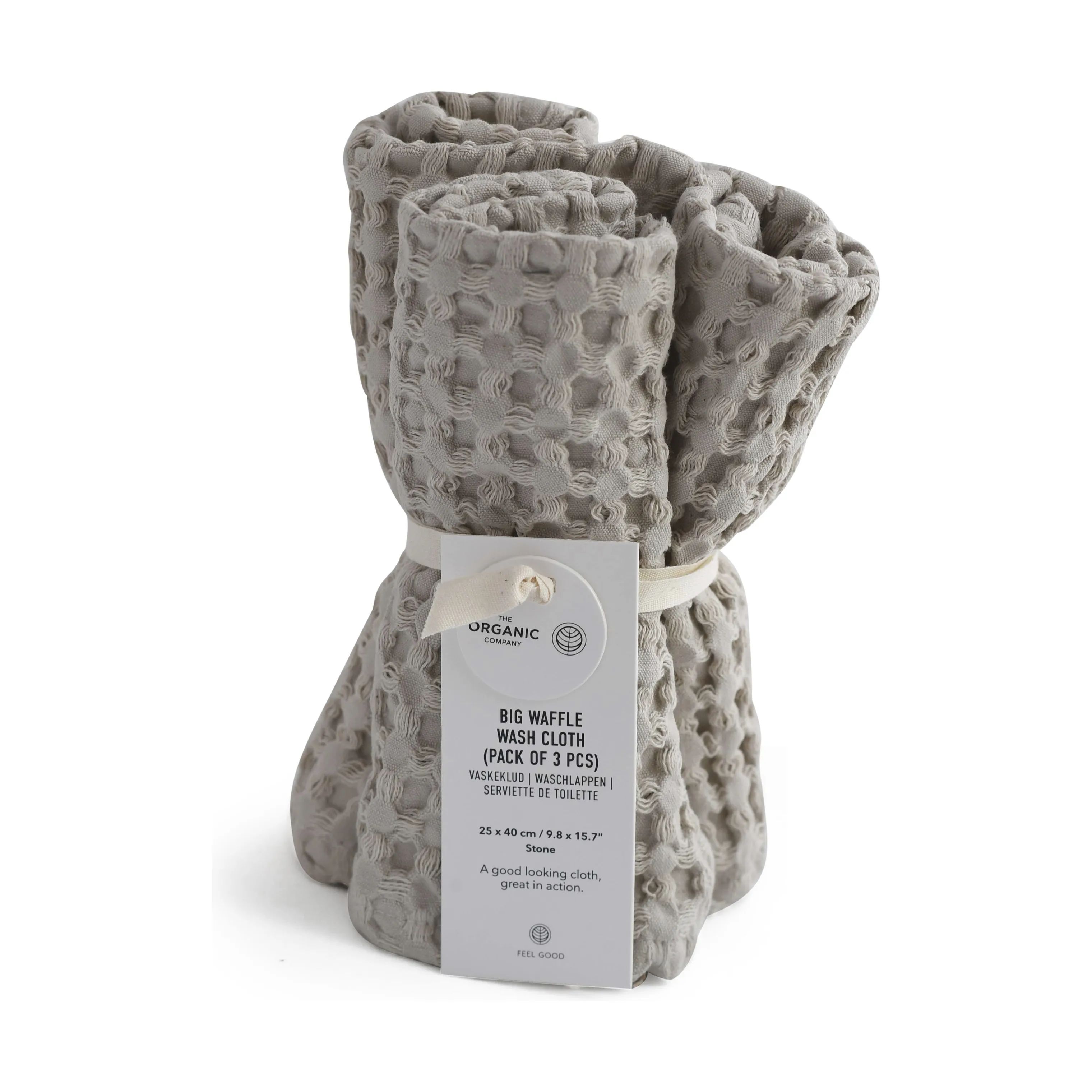 The Organic Company Vaskeklude Big Waffle Vaffel Vaskeklud - 3 stk. i Beige, 1