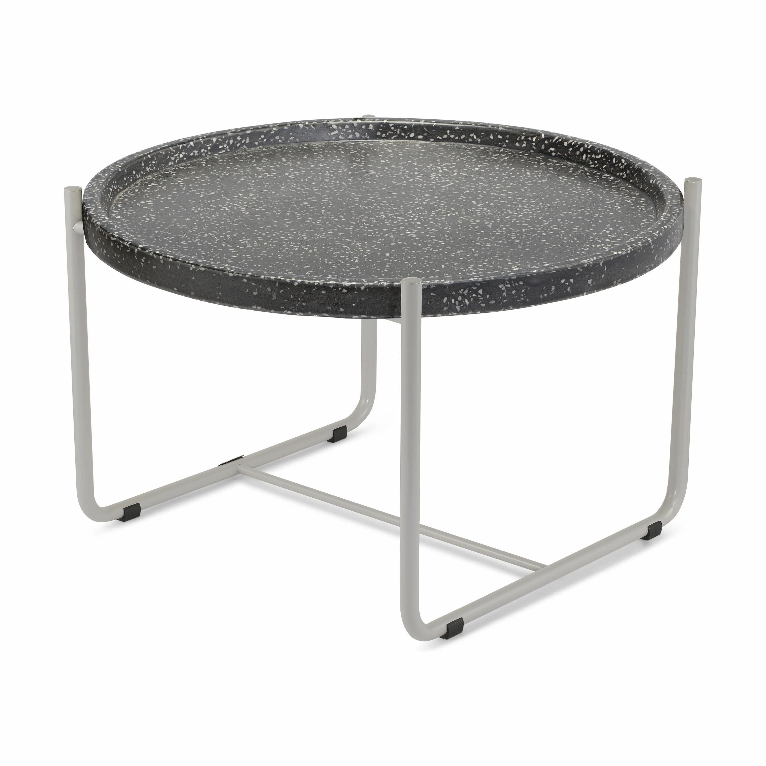 TRIMM Copenhagen Loungeborde Loungeborde Terrazzo Loungebord i Aluminum Grey/black, 80 cm, 1