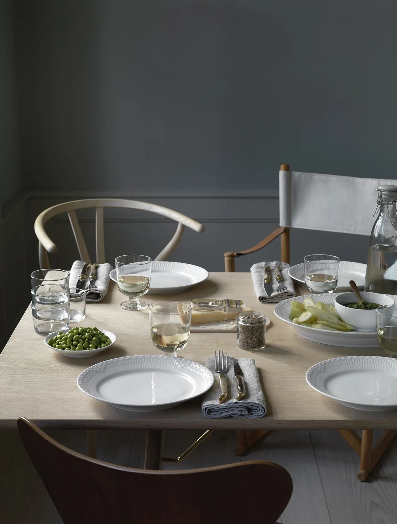 Royal Copenhagen Middagstallerkener Hvid Halvblonde Middagstallerken i Hvid, 27 cm, 3