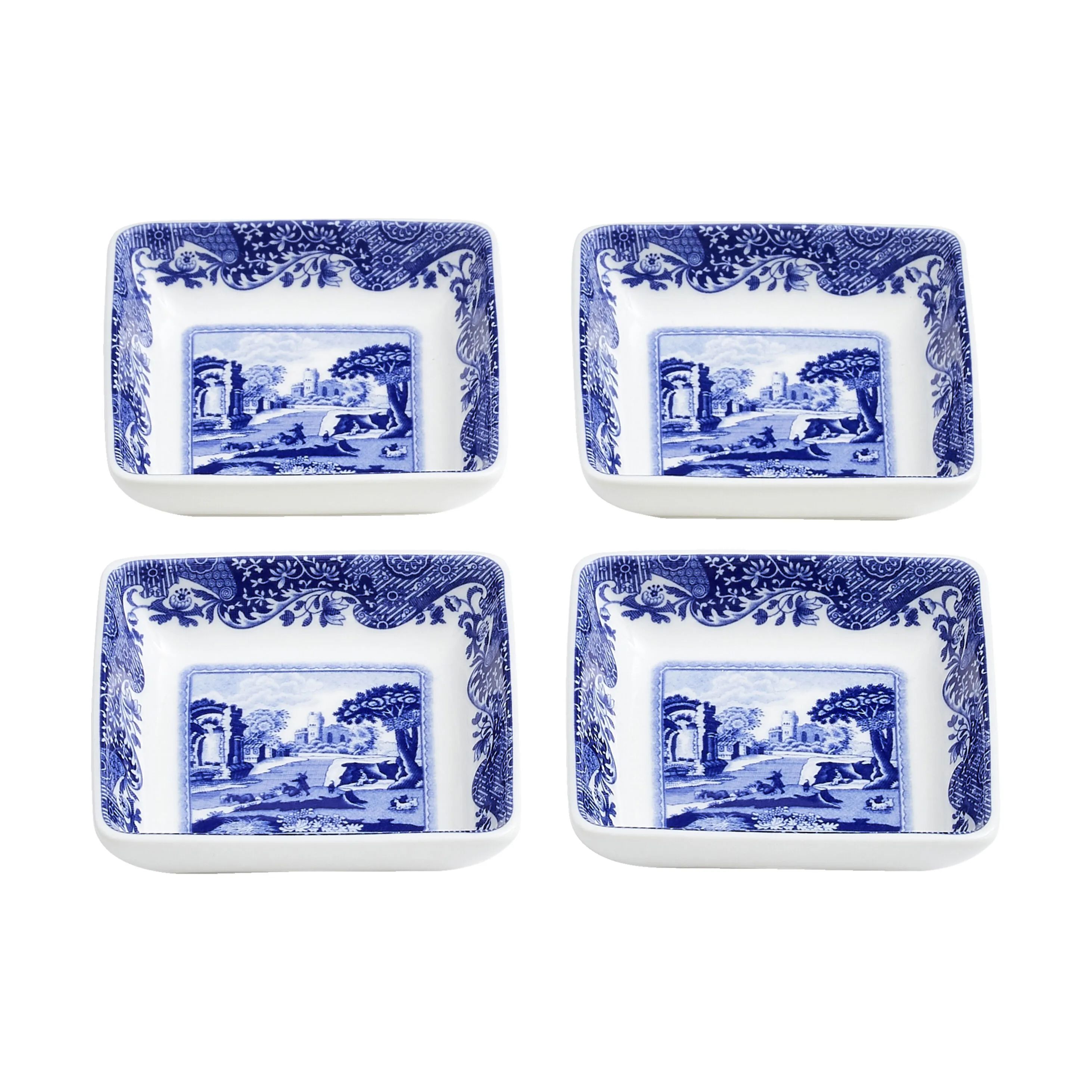 Spode Serveringsfade Blue Italian Blue Italien Serveringsfad - 4 stk. i blå/hvid, 3
