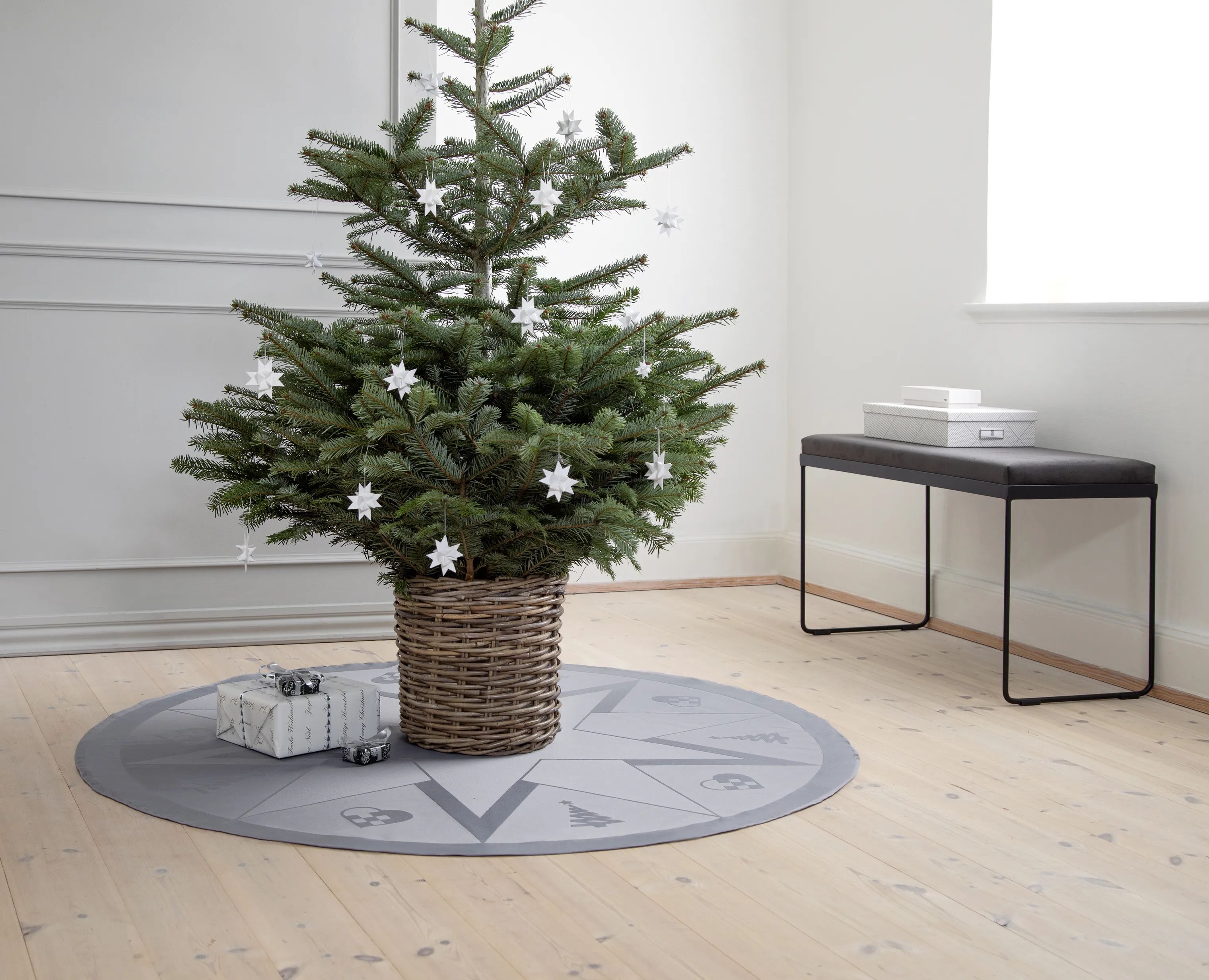 Novoform Juletræstæpper Stars Juletræstæppe i Winter grey, 4