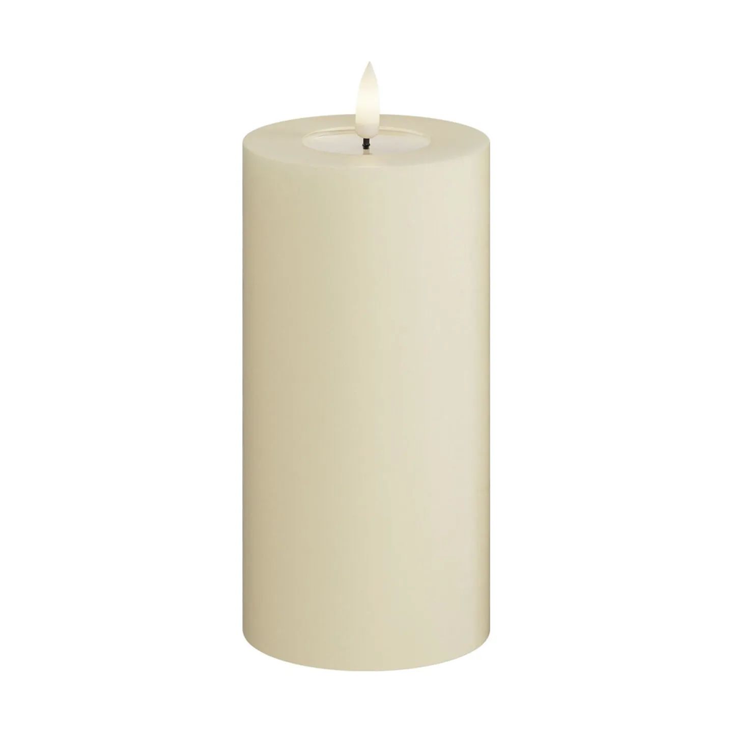 Deluxe Homeart LED-lys Real Flame LED Bloklys i Creme, 15 cm, 1