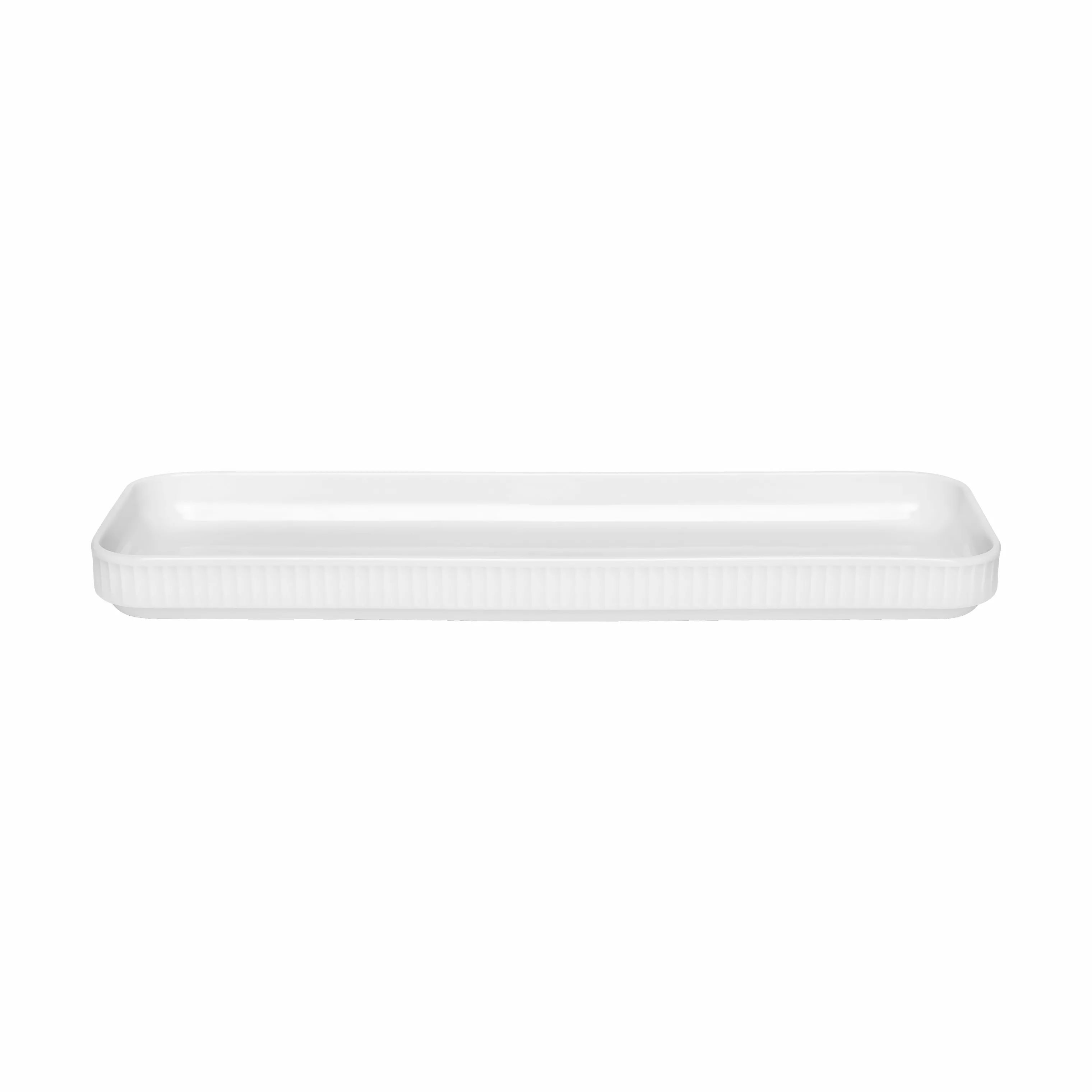 Pillivuyt Serveringsfade Plissé Tapasfad i Hvid, B12 x L36 cm, 1