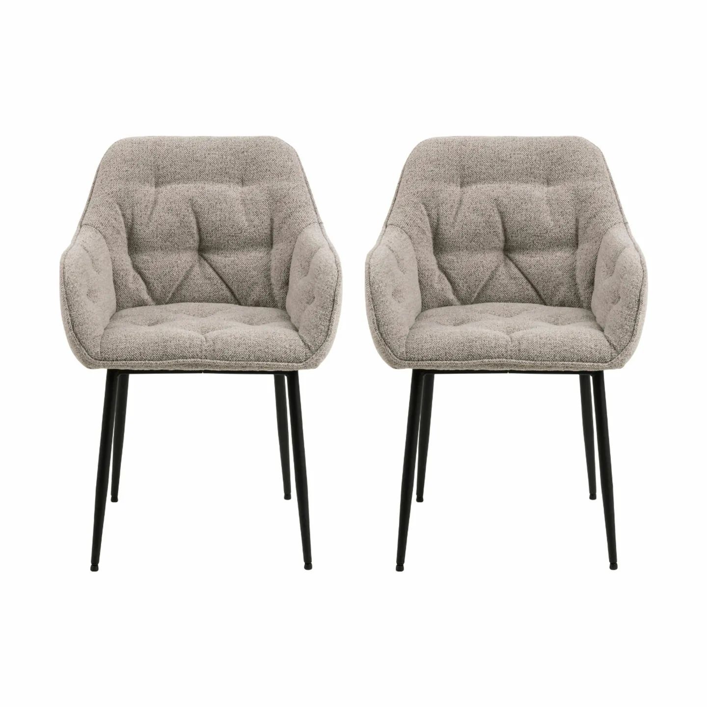 CASA Living Spisebordsstole Brooke Spisebordsstol - 2 stk. i beige/sort, 1